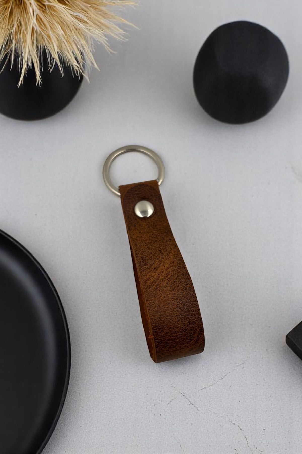 pepuza Hakiki Deri Artisan Series Anahtarlık Taba - Özelleştirilebilir