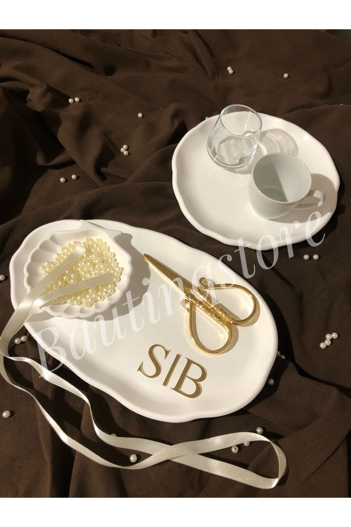 Bautinq Store Herşey dahil harfli kişiye özel el yapımı nişan tepsisi söz tepsisi