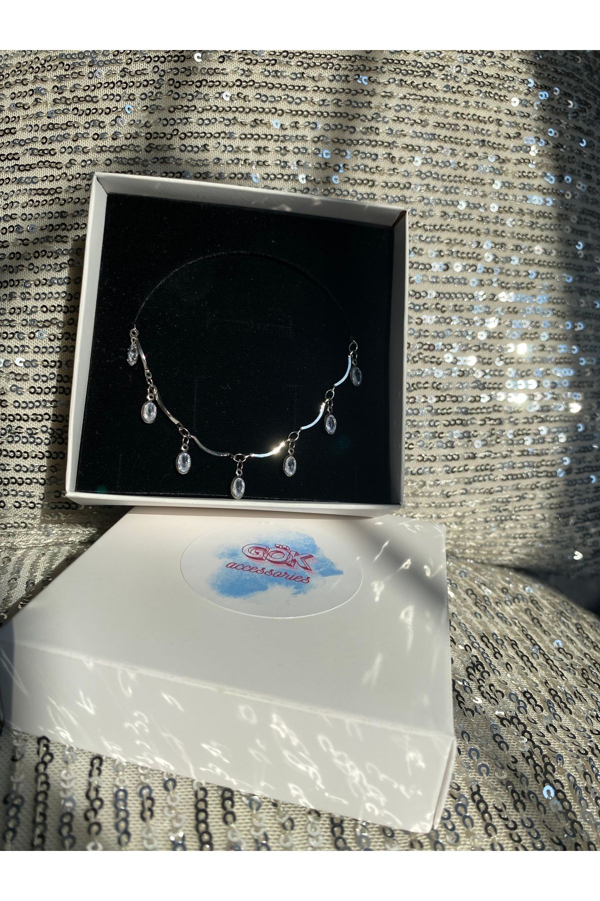 Gök Accessories Damla Damla Silver Çelik Halhal