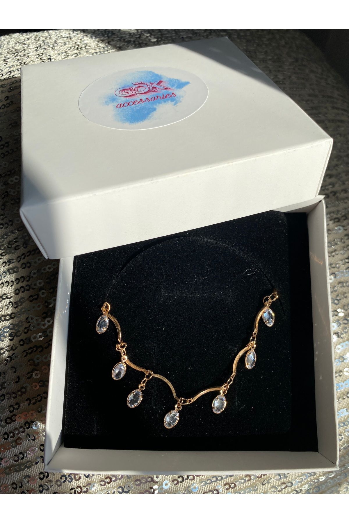 Gök Accessories Damla Damla Gold Çelik Halhal