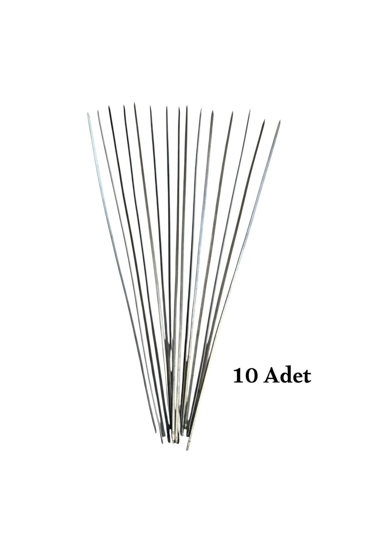 YILMAZNARGİLE Ciğer Şişi 10 Adet 55 cm ,Et Mangal Yassı şiş (uzunluk 55 cm ),Mangal Aksesuarı Kebap,Ciğer,Kuşbaşı