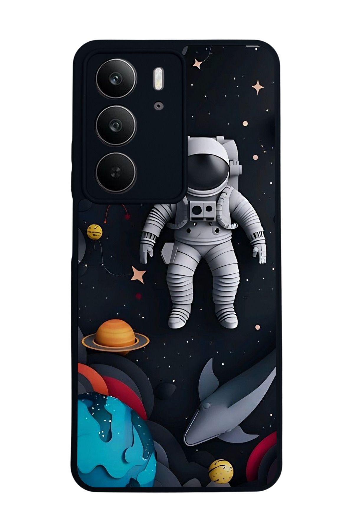 realme C75 Mat Uyumlu Siyah Kılıf – Yumuşak Silikon, Koruyucu, Şok Emici Kapak