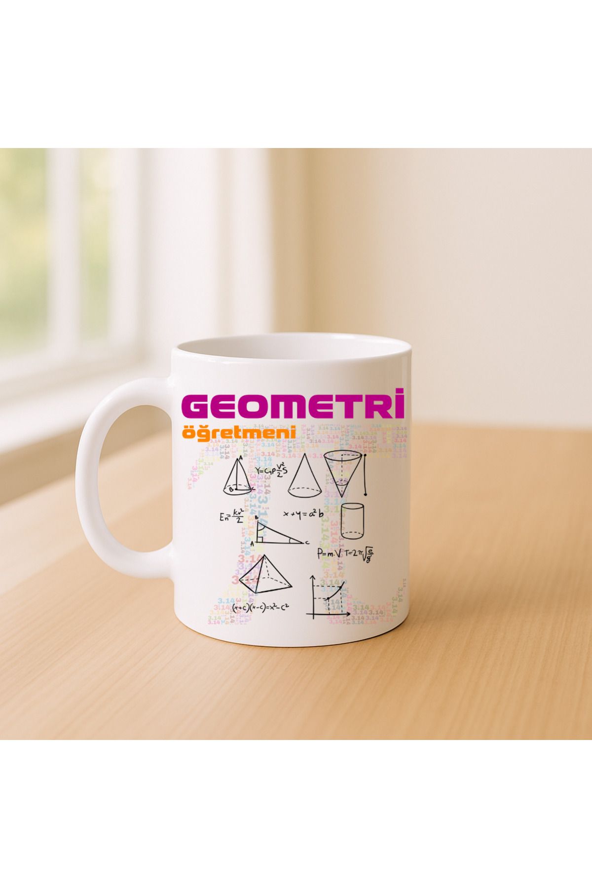 Er-Se Tasarım Geometri Öğretmeni Kupa Bardak 02, Öğretmenler Gününe Özel Kupa Bardak Öğretmene Hediye Kupa