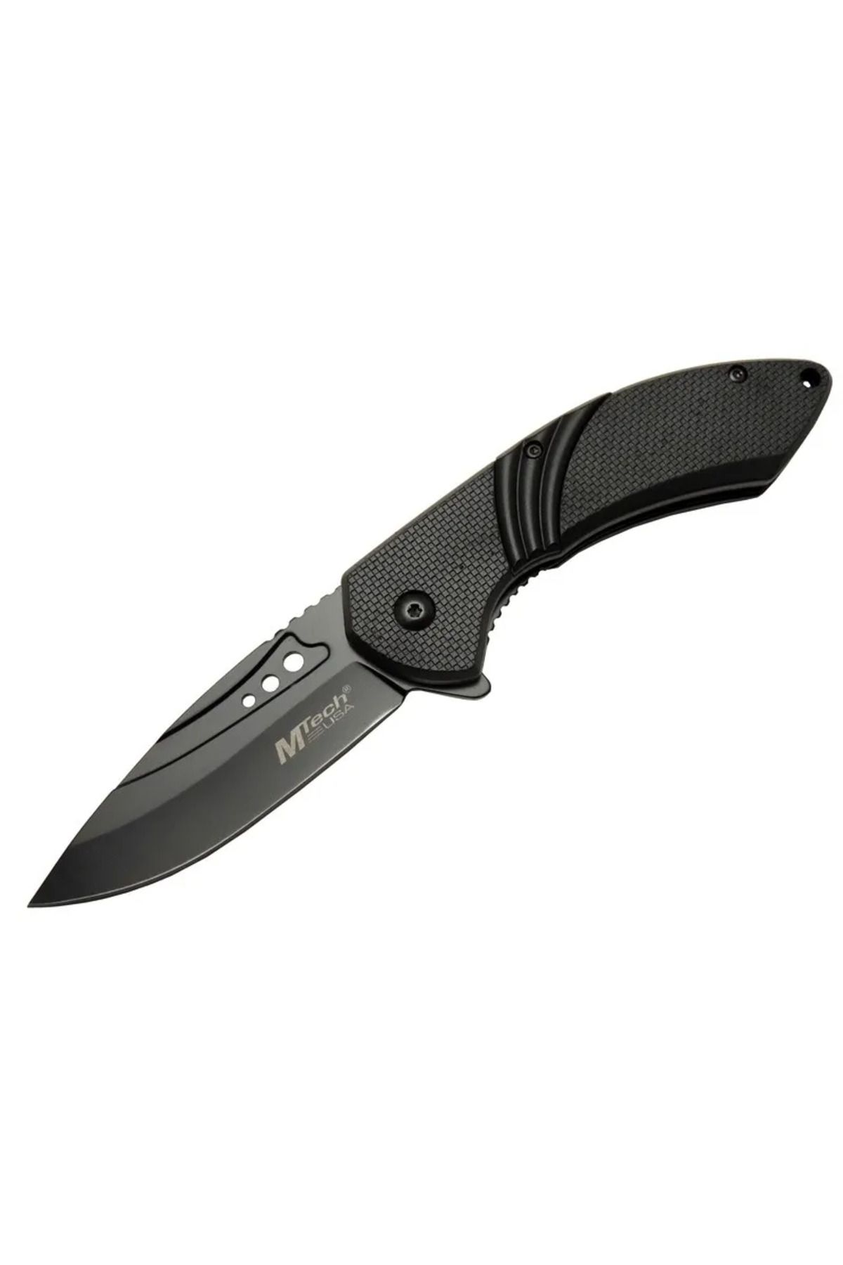 Fixport Mtech 4212 Siyah Kamp Çakı 20cm- Yarı Otomatik, Kemerlikli, Oluklu