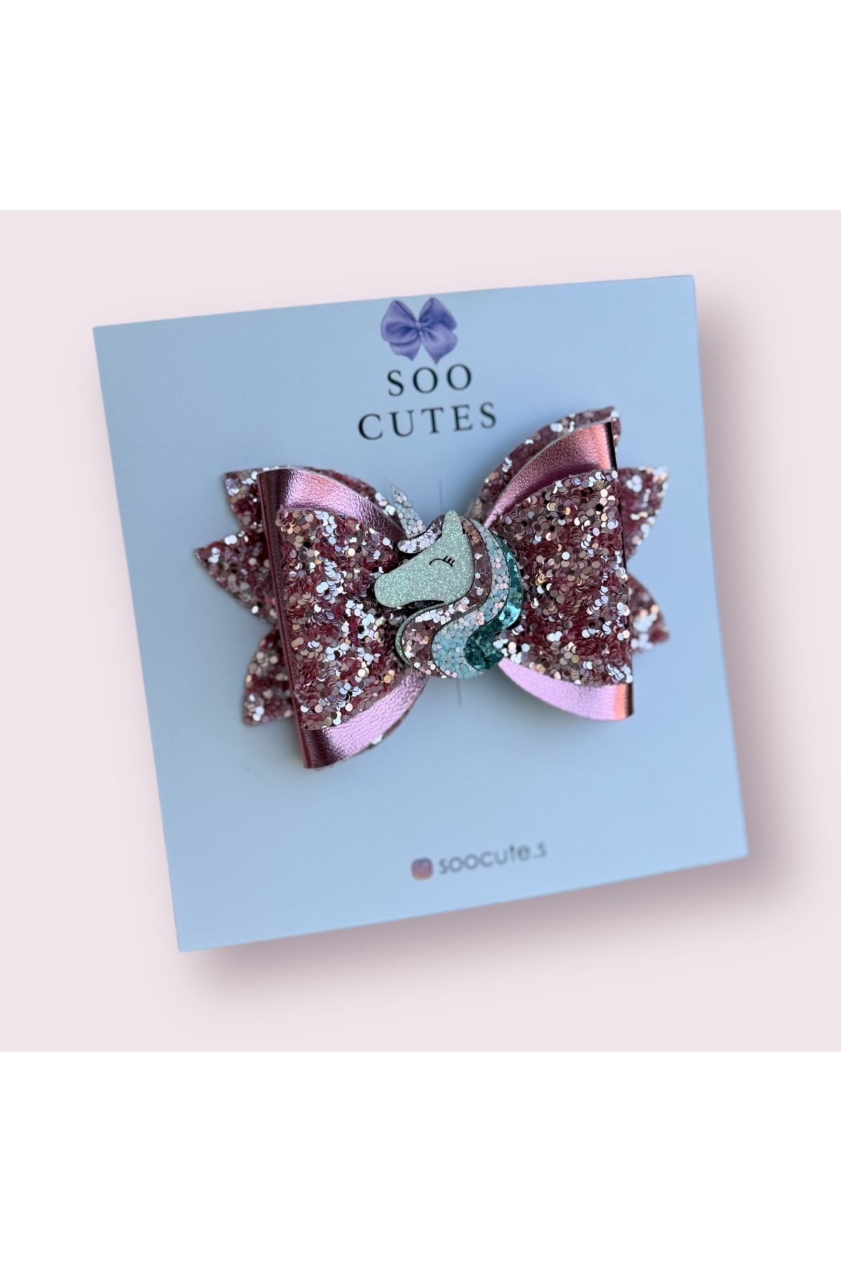 Cute Unicorn Detaylı Simli Toka