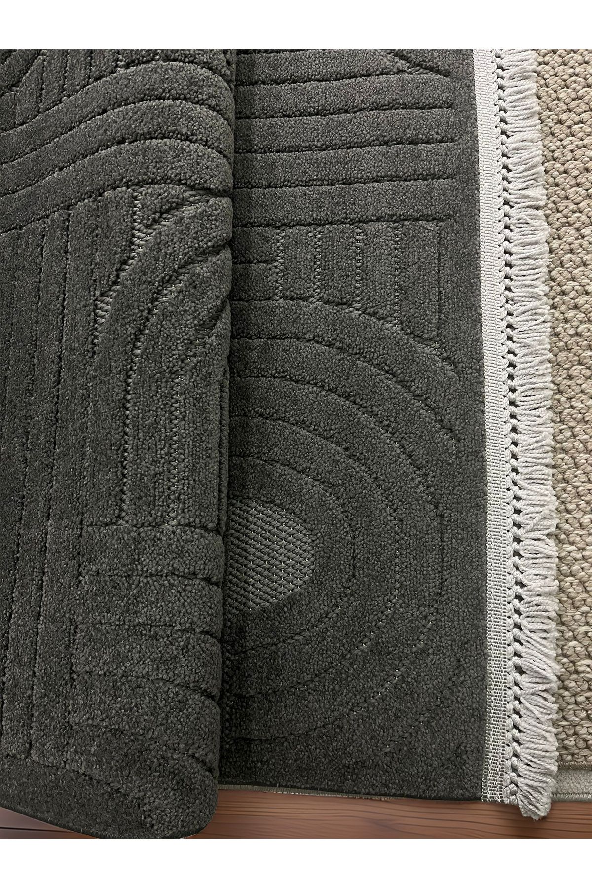 Trend Home Turgut Halı Casablanca Bohem Yumuşak Dokulu Makine Halısı Antrasit