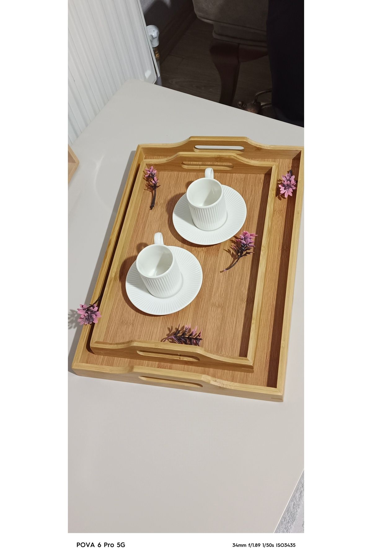 IVORY bambu tepsi seti