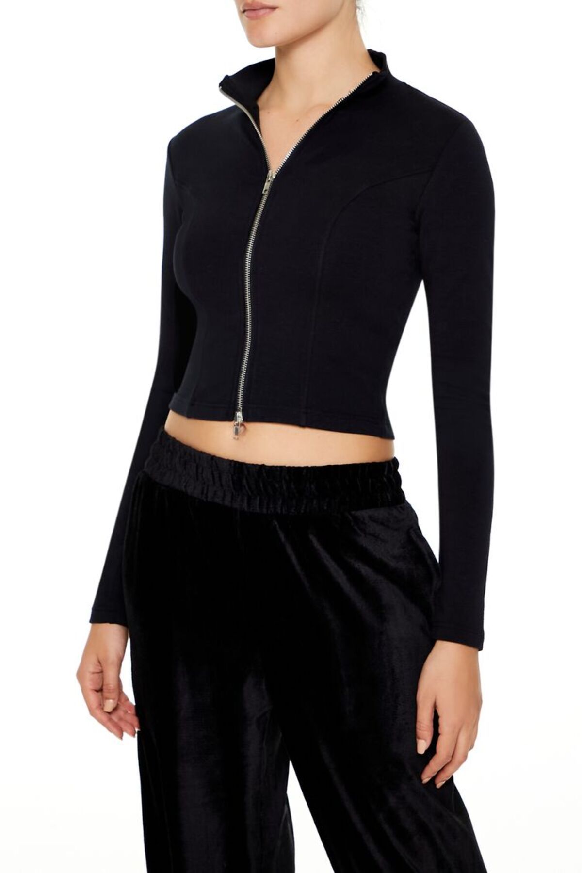 Forever 21 Çift Fermuarlı Crop Ceket
