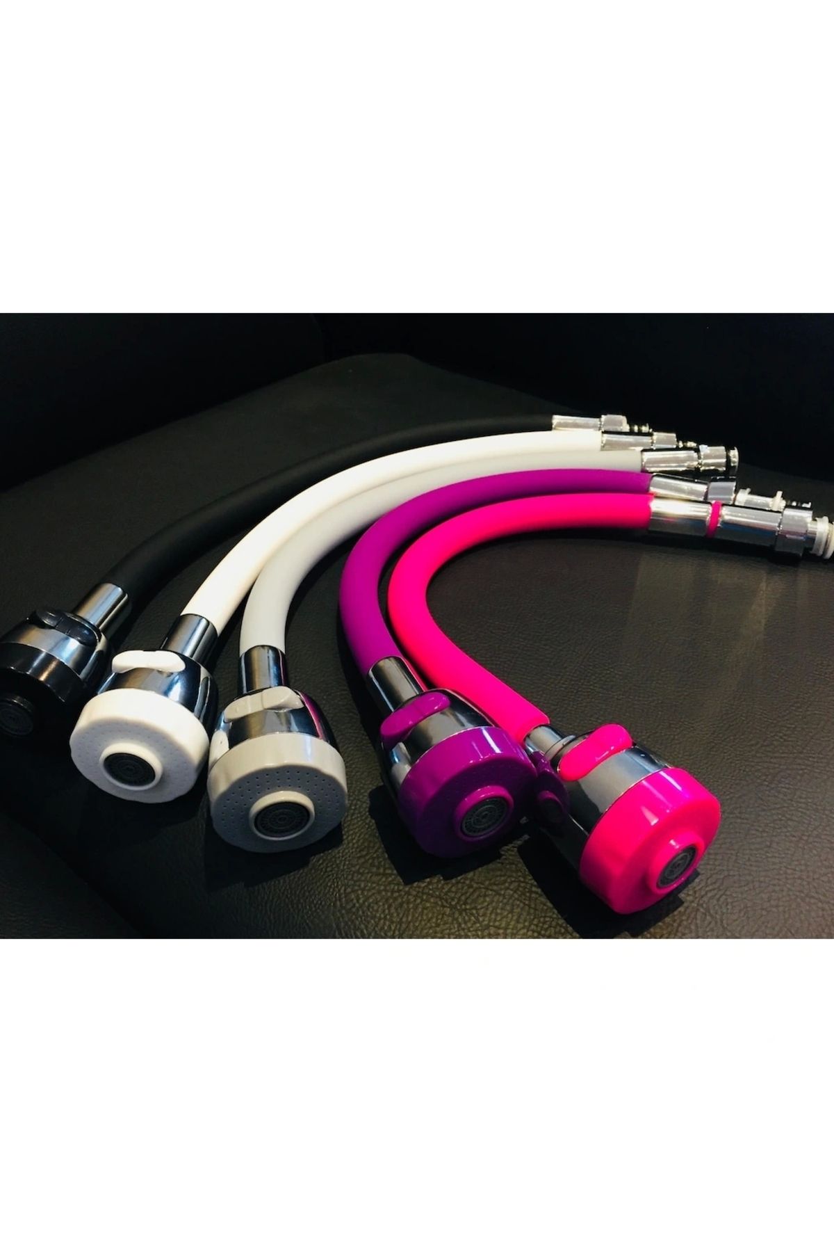 OurStyles Renkli Silikonlu Oynar Başlıklı 2 Fonksiyonlu Spiral Musluk Başlığı
