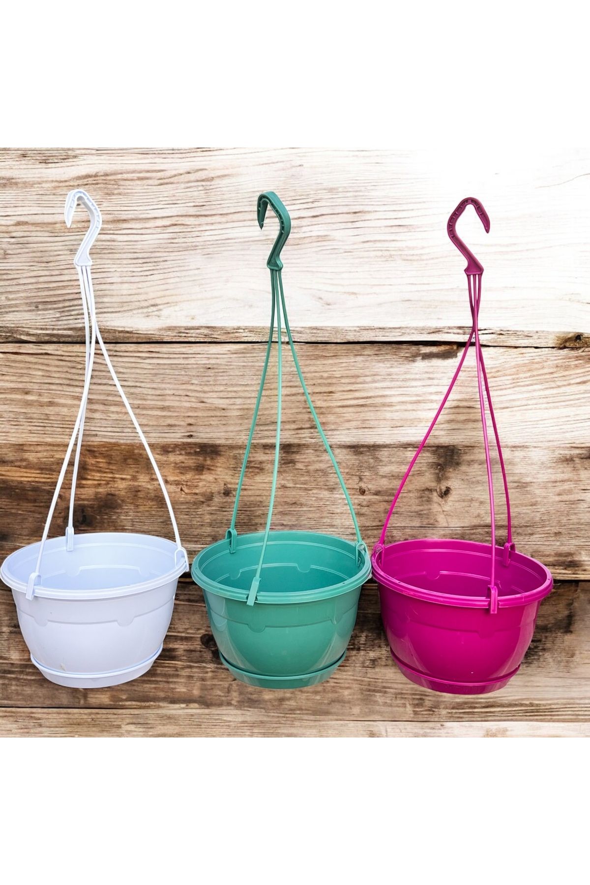Hematorf Renkli Makrome Askılı Saksı 3 adet- 3,4 litre