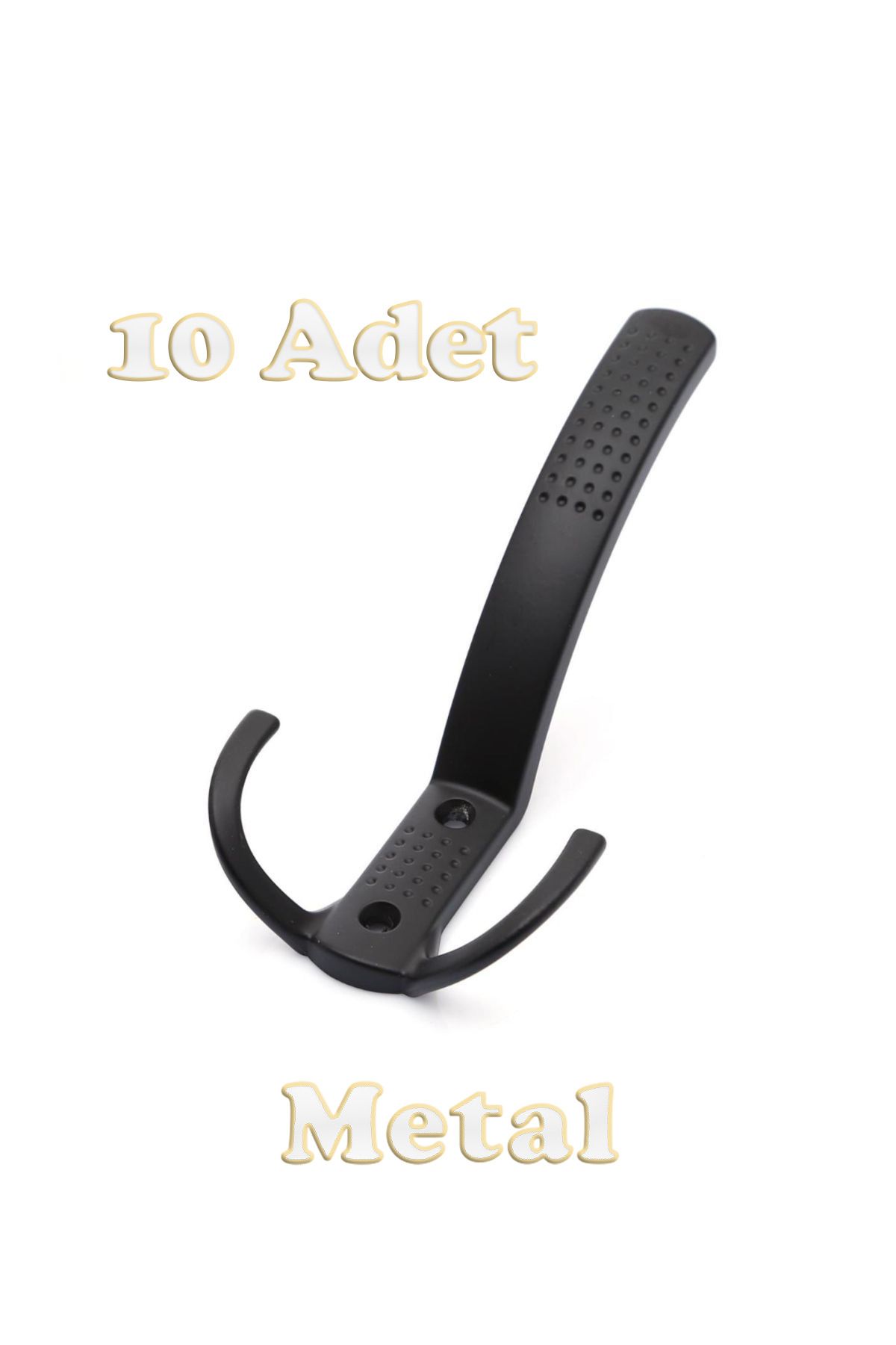 onderhomestore Noktalı Portmanto Vestiyer Duvar Dolap Elbise Askısı Siyah Mobilya Kapı Askılığı Askılık (10 Adet)