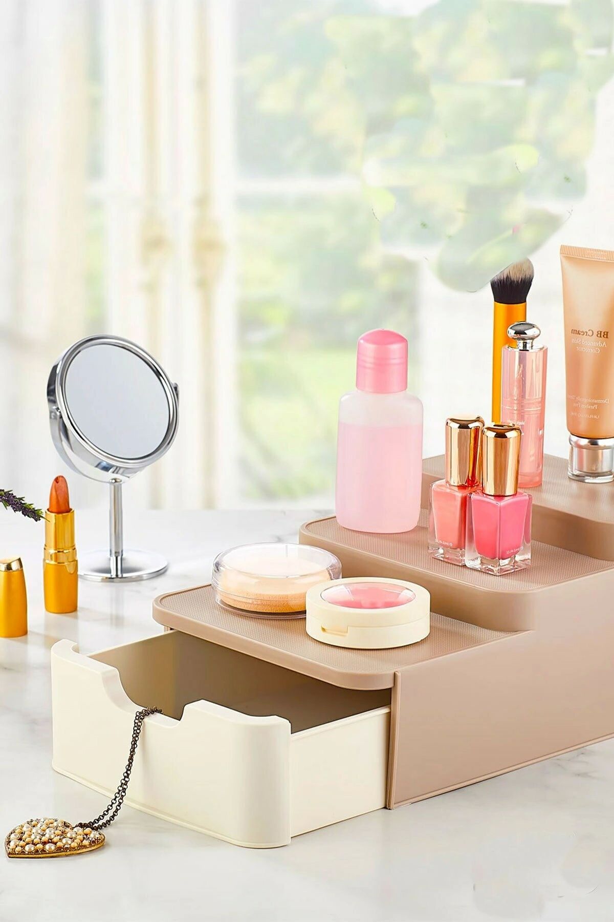 OurStyles Compact Çekmeceli Ve Standlı Düzenleyici- Makyaj Organizeri