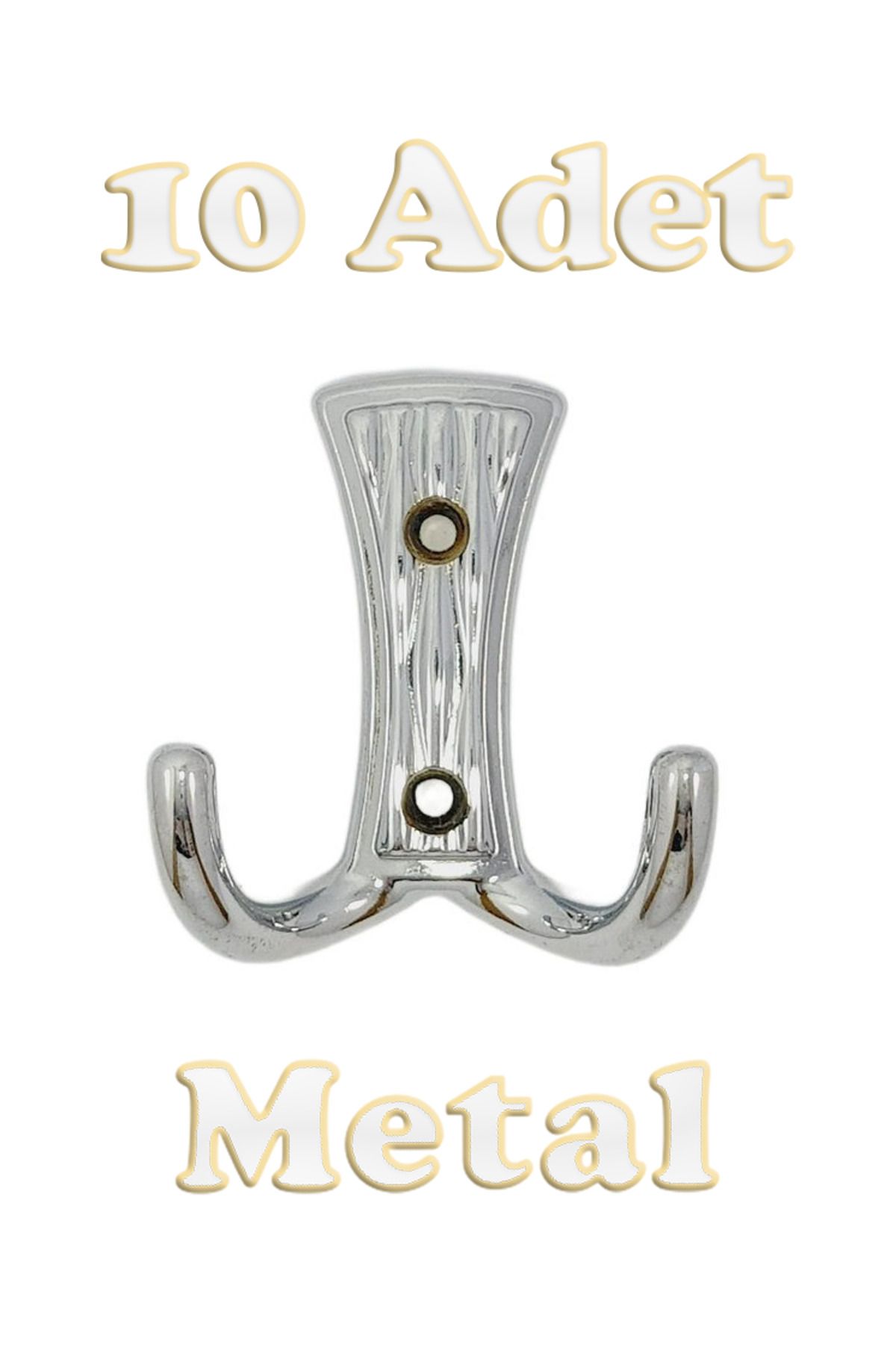 onderhomestore Troy Portmanto Vestiyer Duvar Dolap Elbise Askısı Krom Metal Mobilya Kapı Askılığı Askılık (10 Adet)