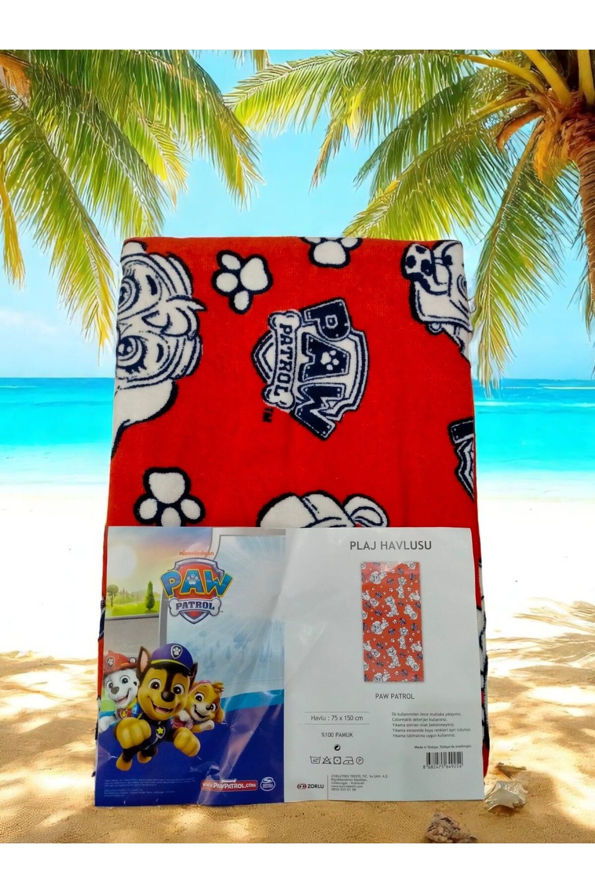 PAW PATROL Lisanslı Unisex %100 Pamuk 75 cm × 150 cm Plaj Havlusu –(Licensed Spin Master)
