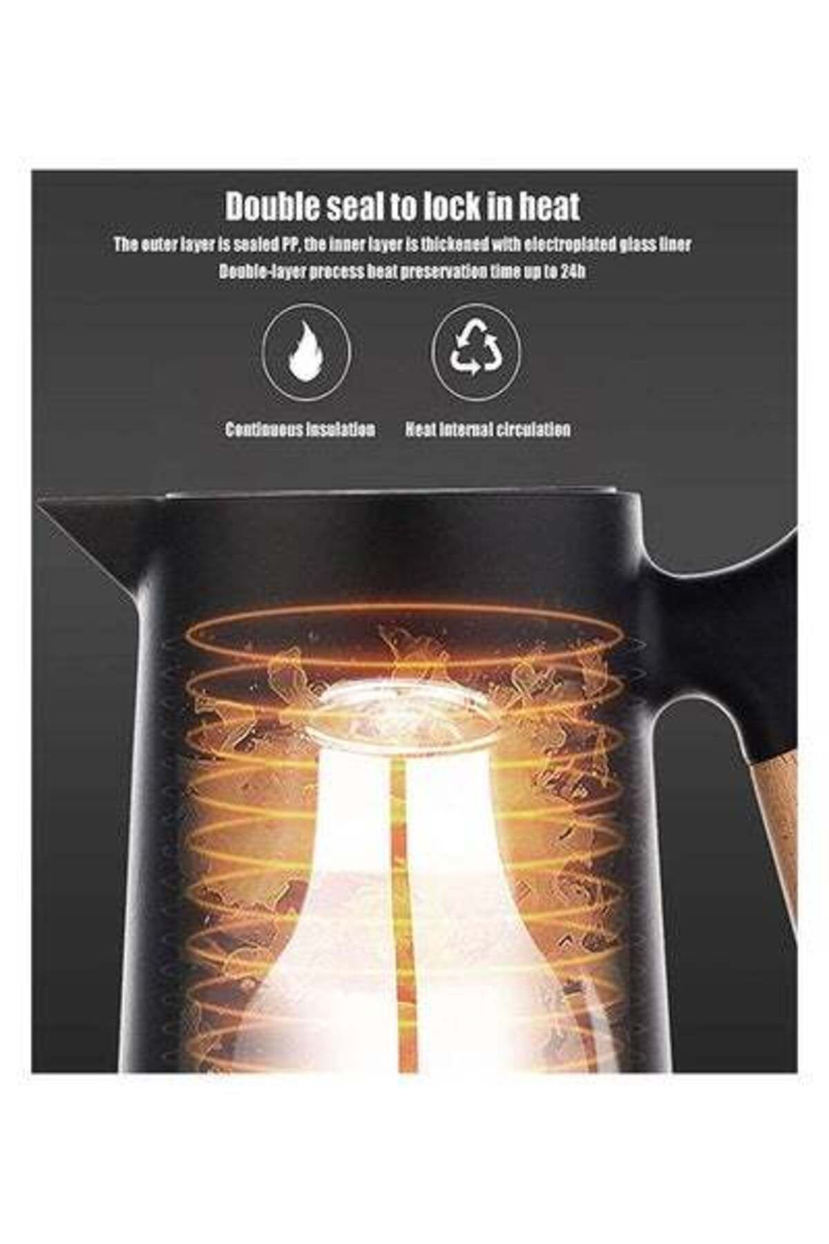 HALAMODO-Insulated Thermal Flask Black 3