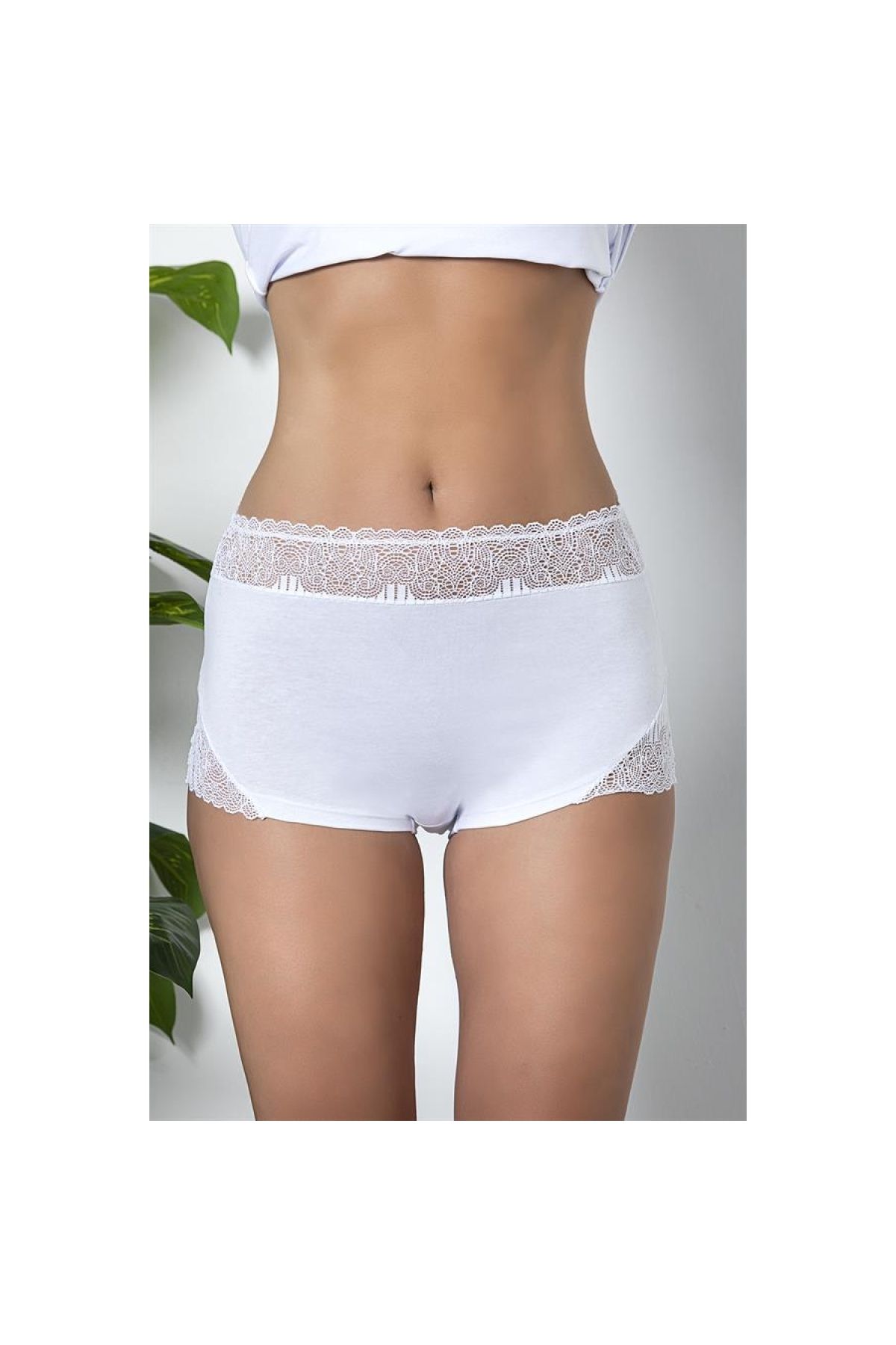 Narnuga Dantel Detaylı Boxer Beyaz (brf21783)