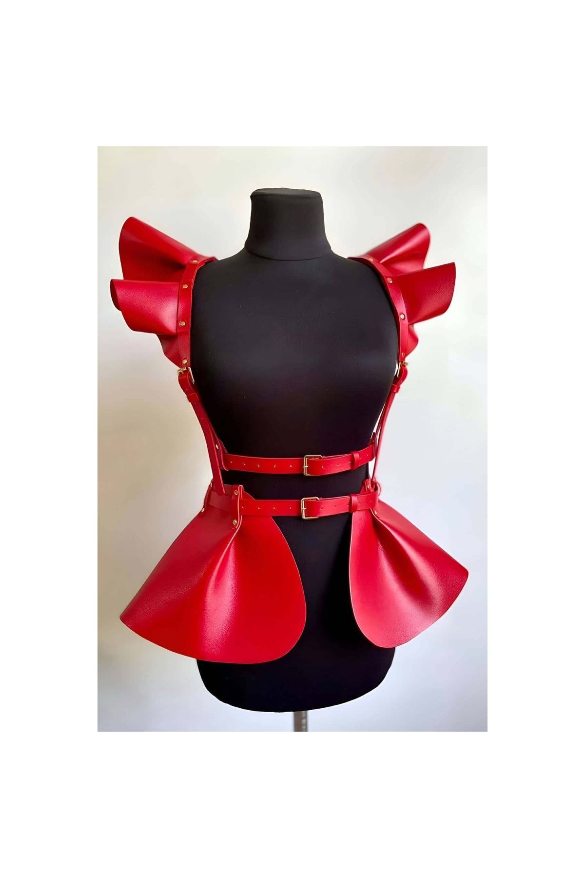 Narnuga Deri Elbise Harness, Şık Mini Deri Elbise, Prenses Deri Elbise - Brf1001