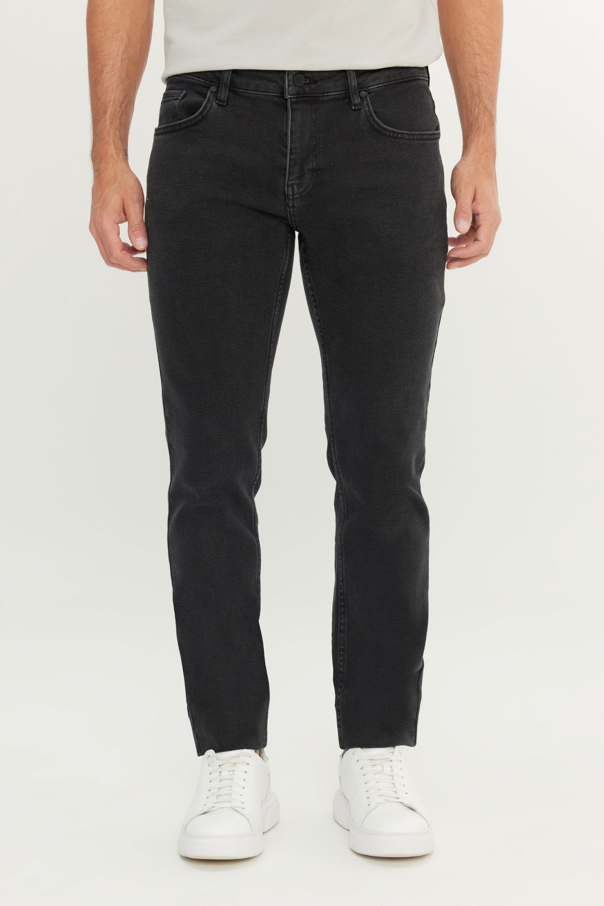 ALTINYILDIZ CLASSICS Erkek Siyah Pamuklu Slim Fit 5 Cep Esnek Jean Denim Kot Pantolon