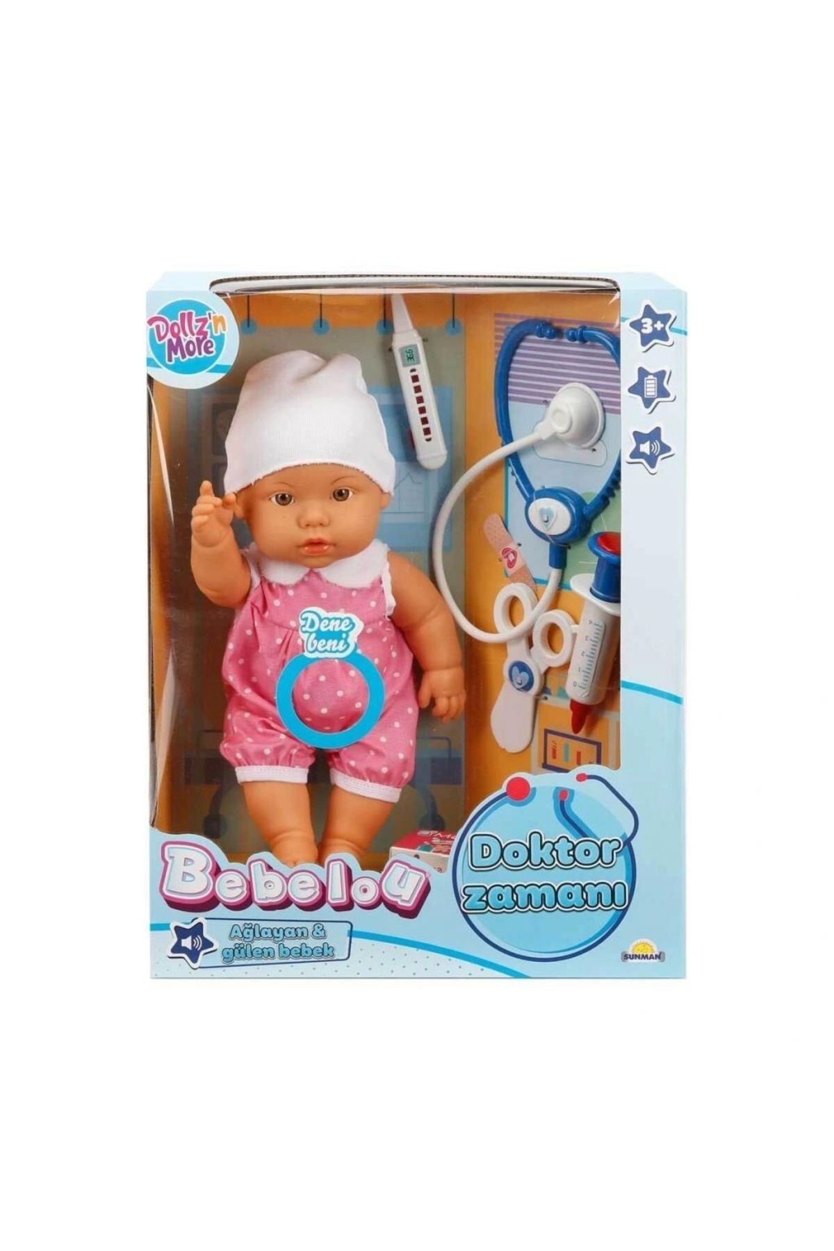 OurStyles 30111 Bebelou Doktor Zamanı Sesli Bebek Seti 35 cm -Sunman - tarz