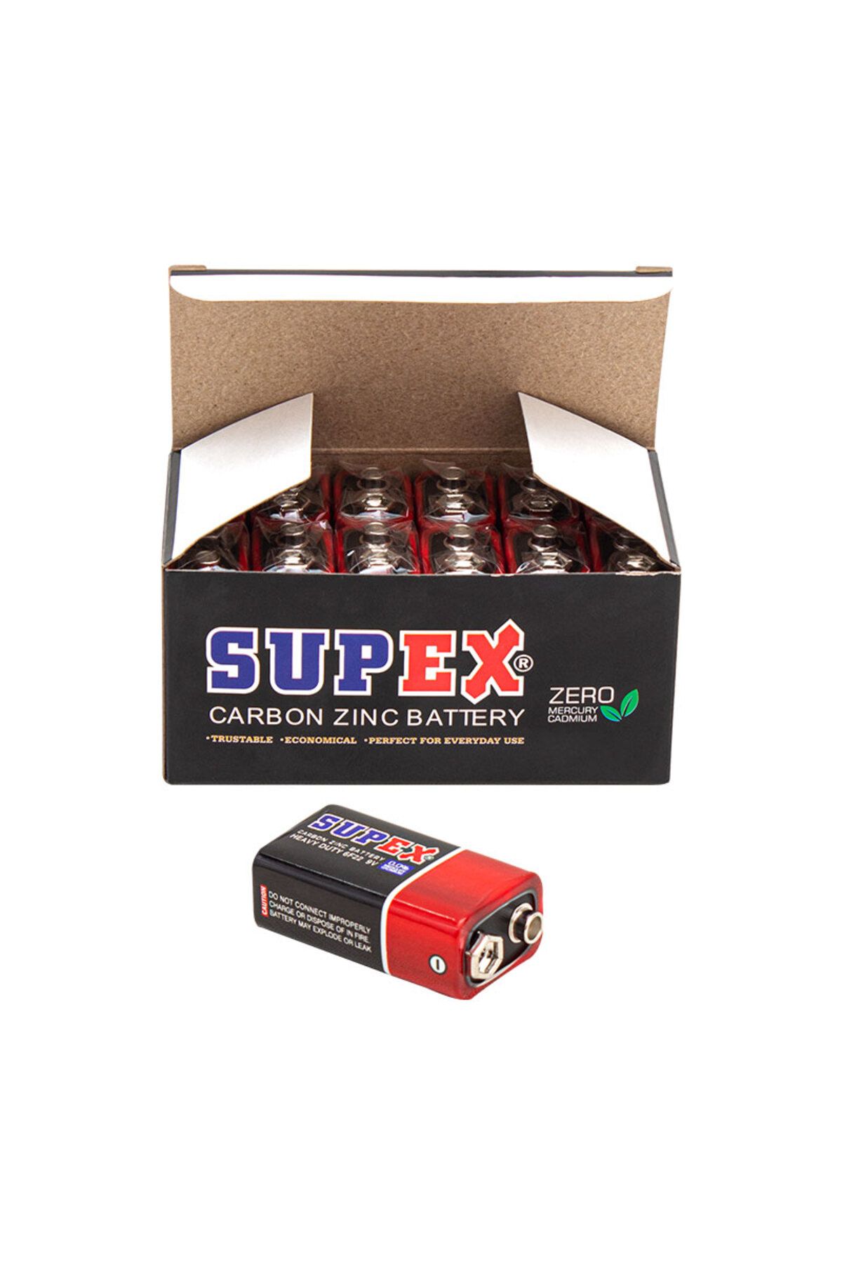 BORATİC SUPEX 6F22 9 VOLT PİL (12 Lİ PAKET) (4987)