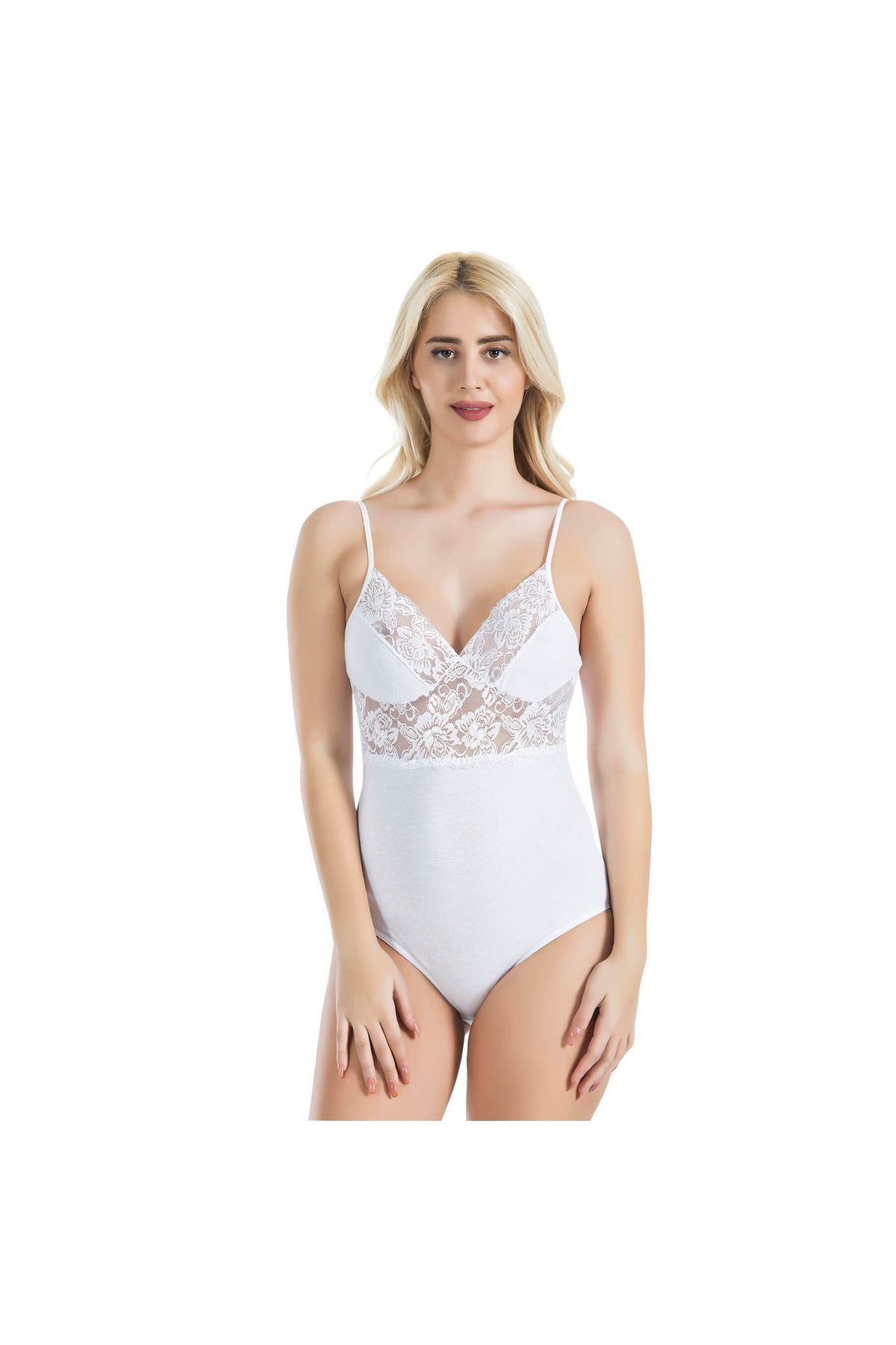 Narnuga İp Askılı Dantelli Kadın Body 334