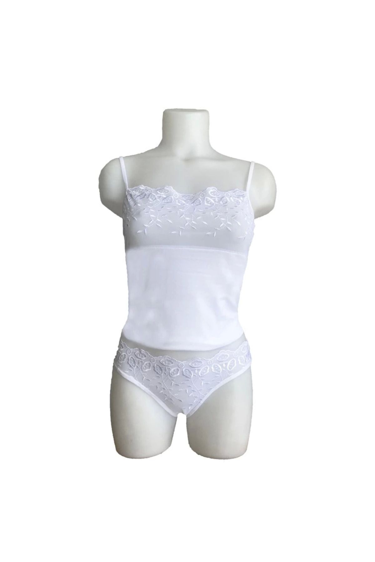 Narnuga Berrak Brodeli İp Askılı Bikini Takım 2112