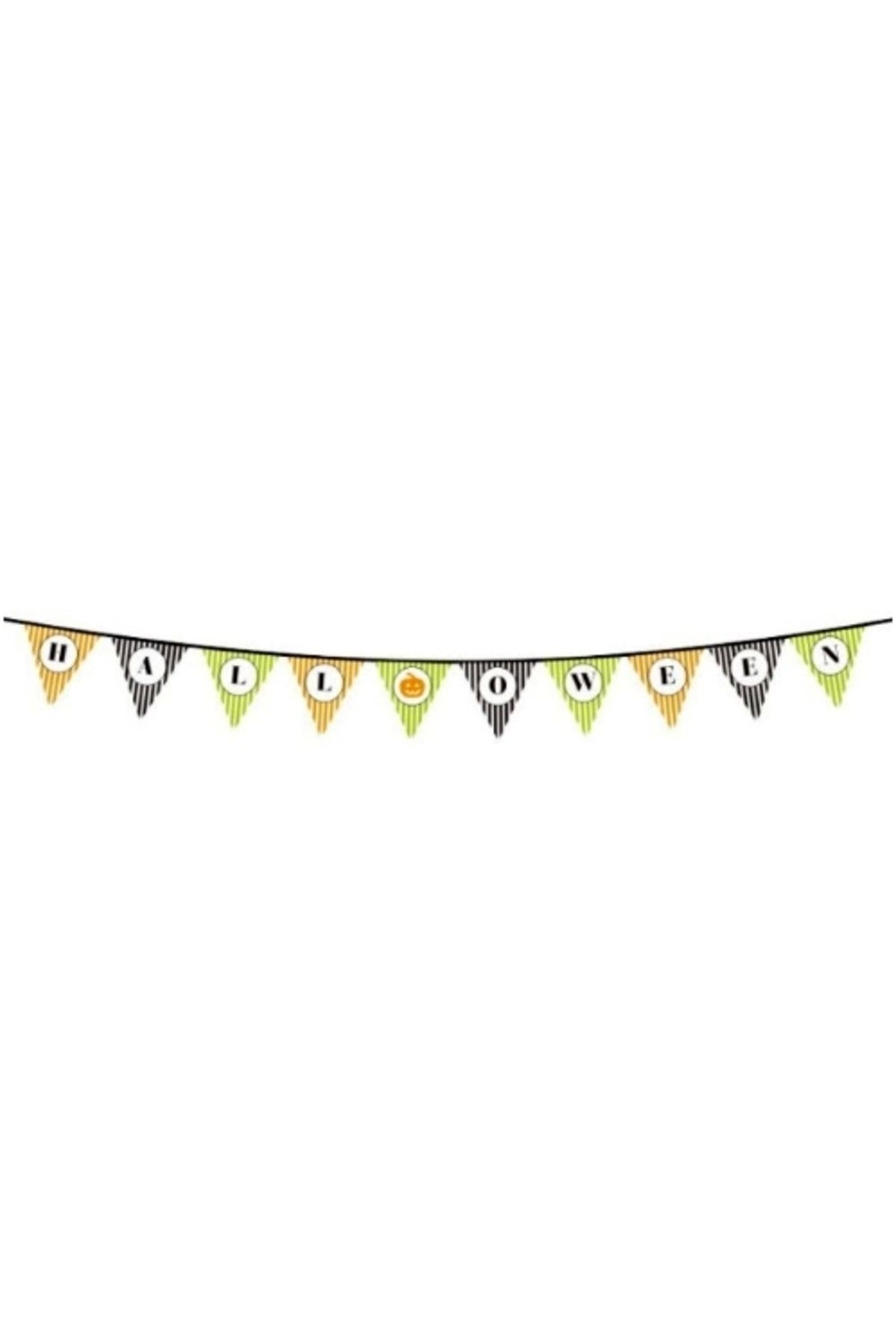 OurStyles Cadılar Bayramı Kabak Temalı Halloween Yazılı Banner Süs Flama 3 Metre