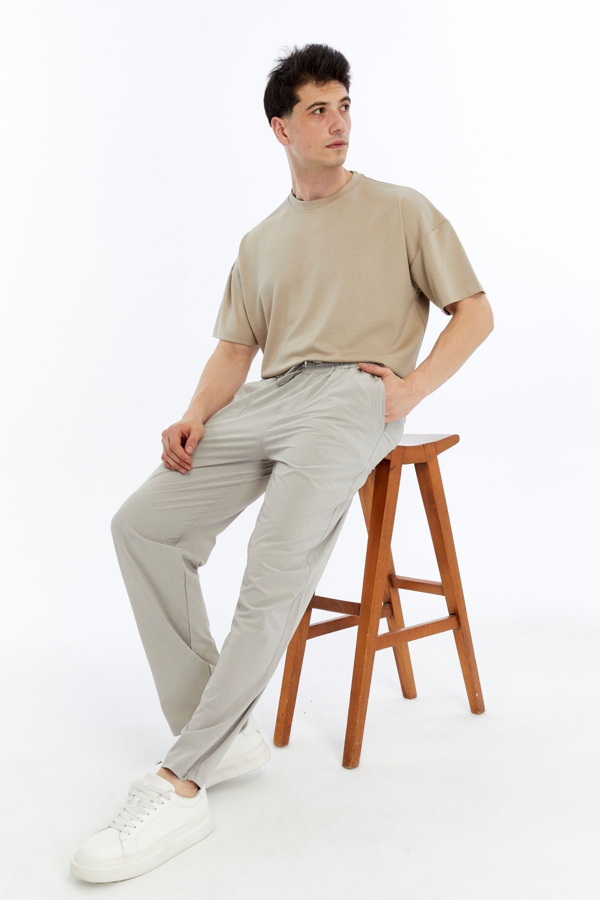 KRAVEN Erkek Baggy Oversize Paraşüt Kumaş Bol Eşofman Altı, Rahat Pantolon(YAZLIK)