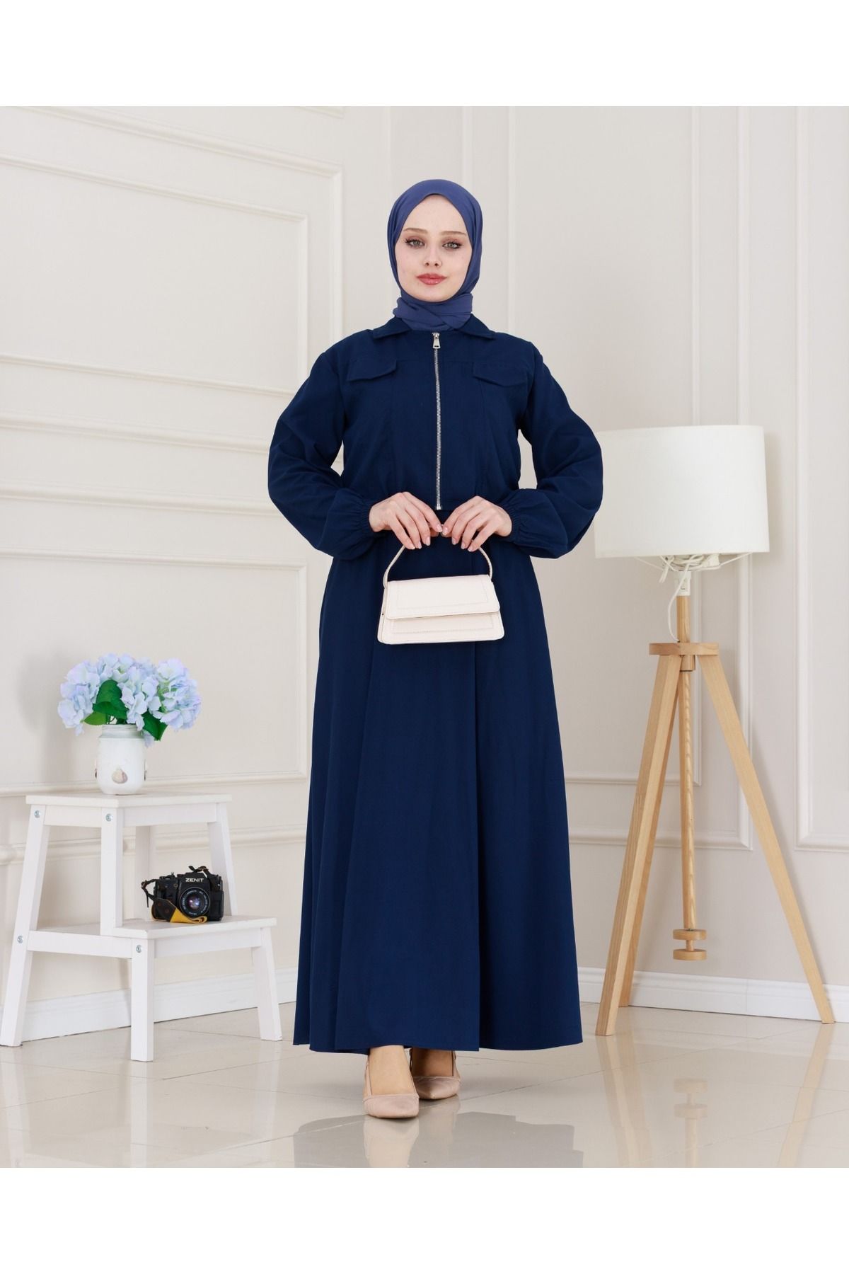 MODA Cepken Detaylı Fermuarlı Elbise Takım