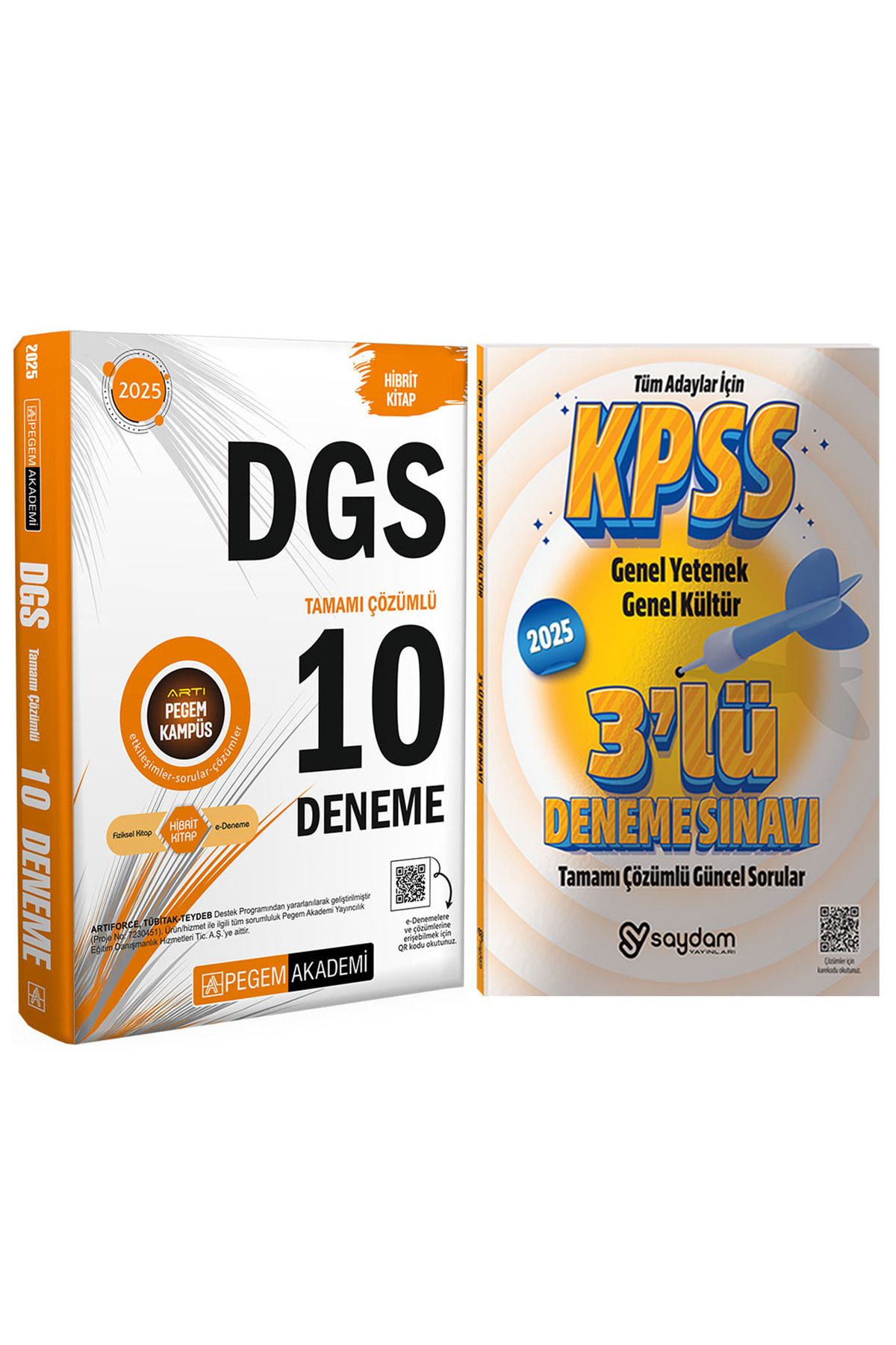 Pegem Akademi Yayıncılık 2025 DGS Tamamı Çözümlü 10 Deneme(Hibrit,240 sayfa,1000 soru)-Çözümlü 3 Deneme Hediye