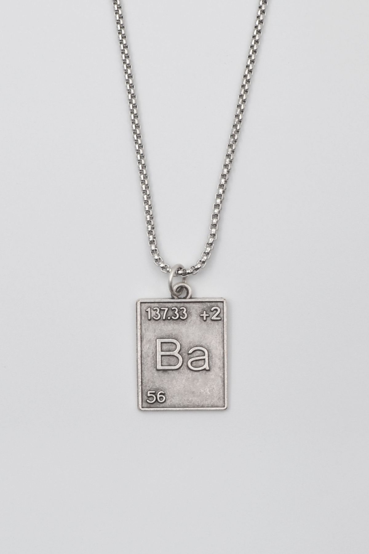 Bu Farklı Breaking Bad Ba Element Kolye - Örme İthal Zincirli Unisex Gümüş Kaplama Koleksiyonluk - 60 cm