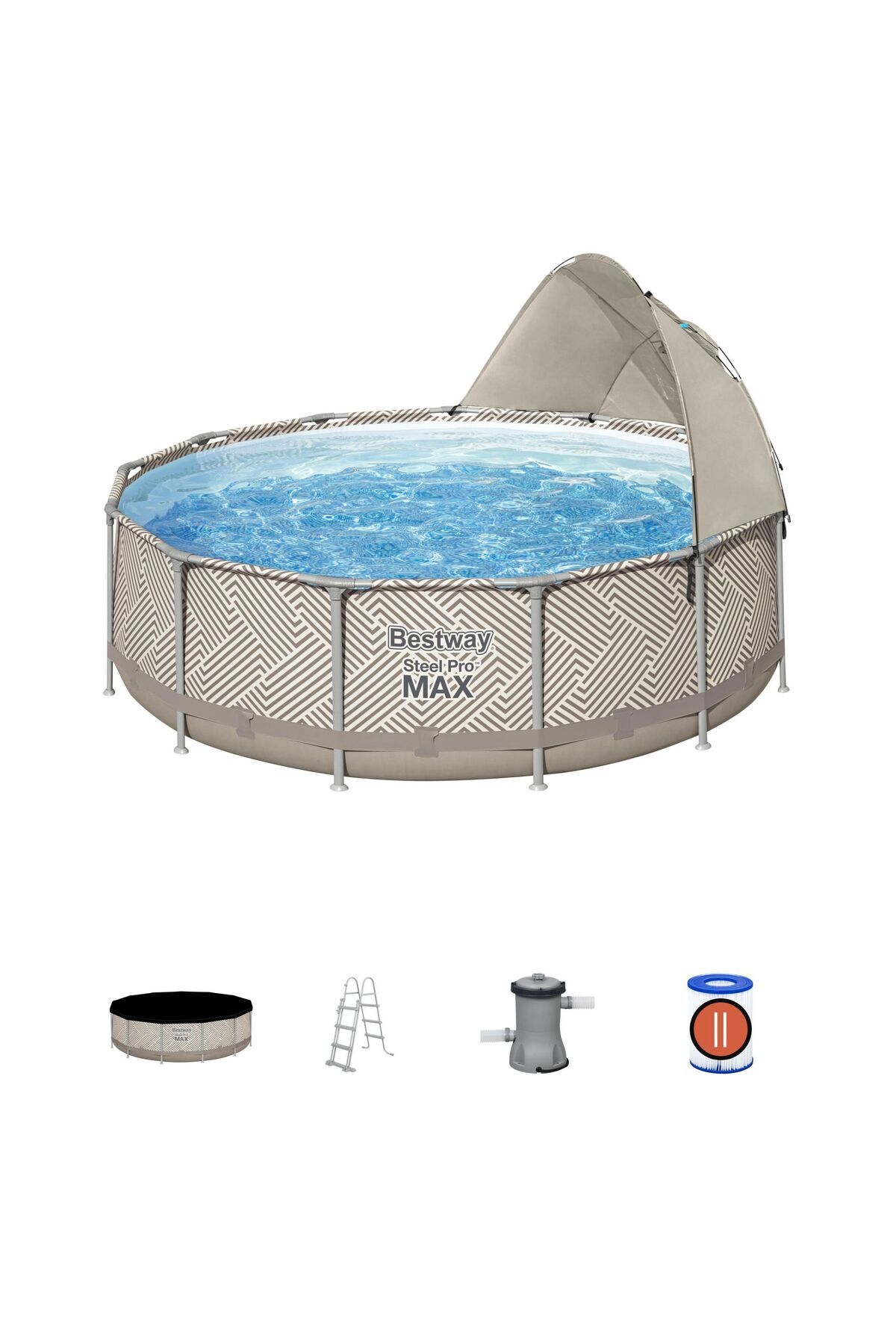 BESTWAY ® 561fy Steel Pro Max™ Gölgelikli Prefabrik Yer Üstü Havuz 3,96 M X 1,07 M