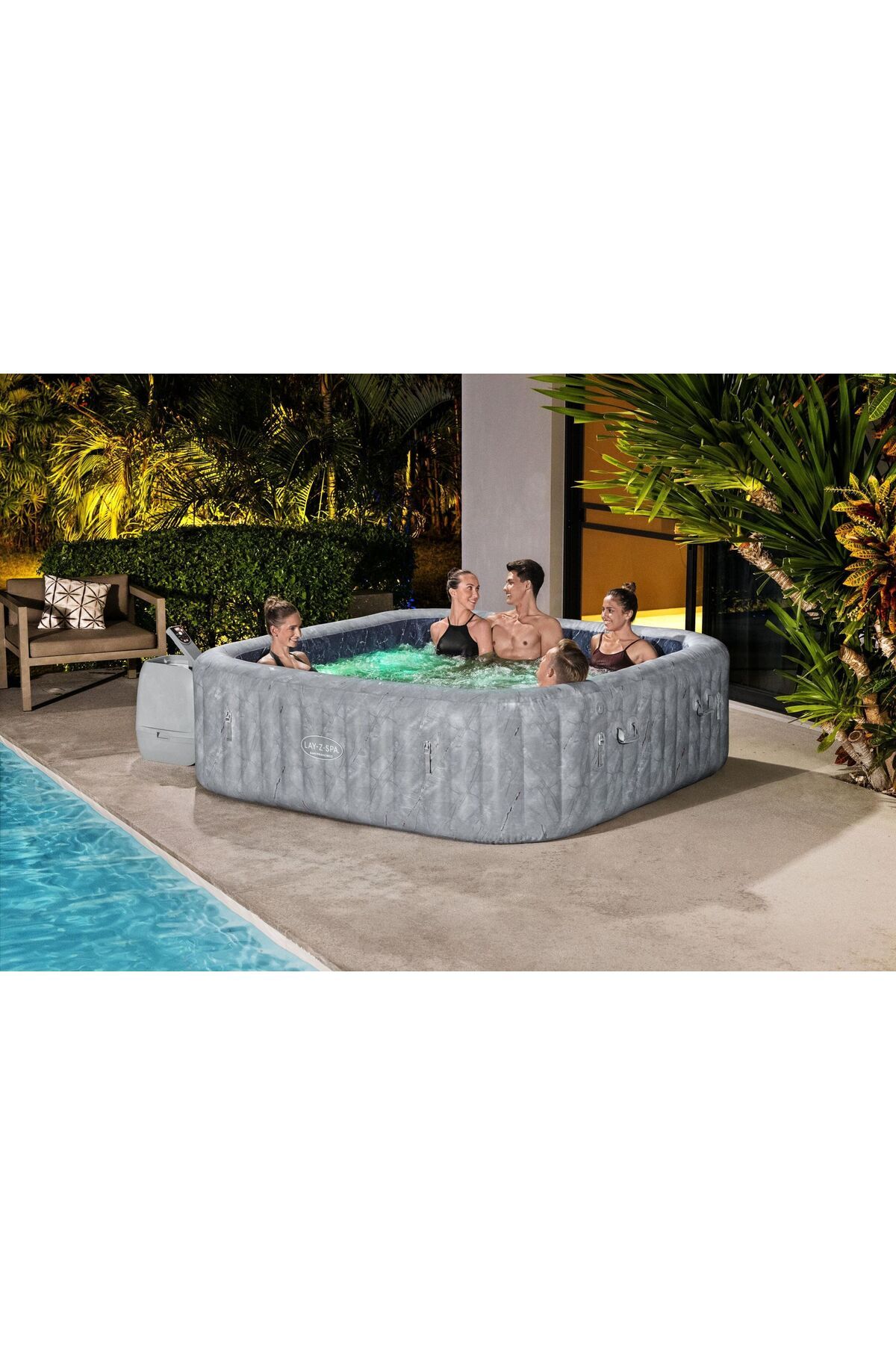 BESTWAY Lay-Z-Spa® 6001Q San Francisco Smart HydroJet Pro™ Enerji Tasarruflu Şişme Spa Havuzu, Mobil Uygulam