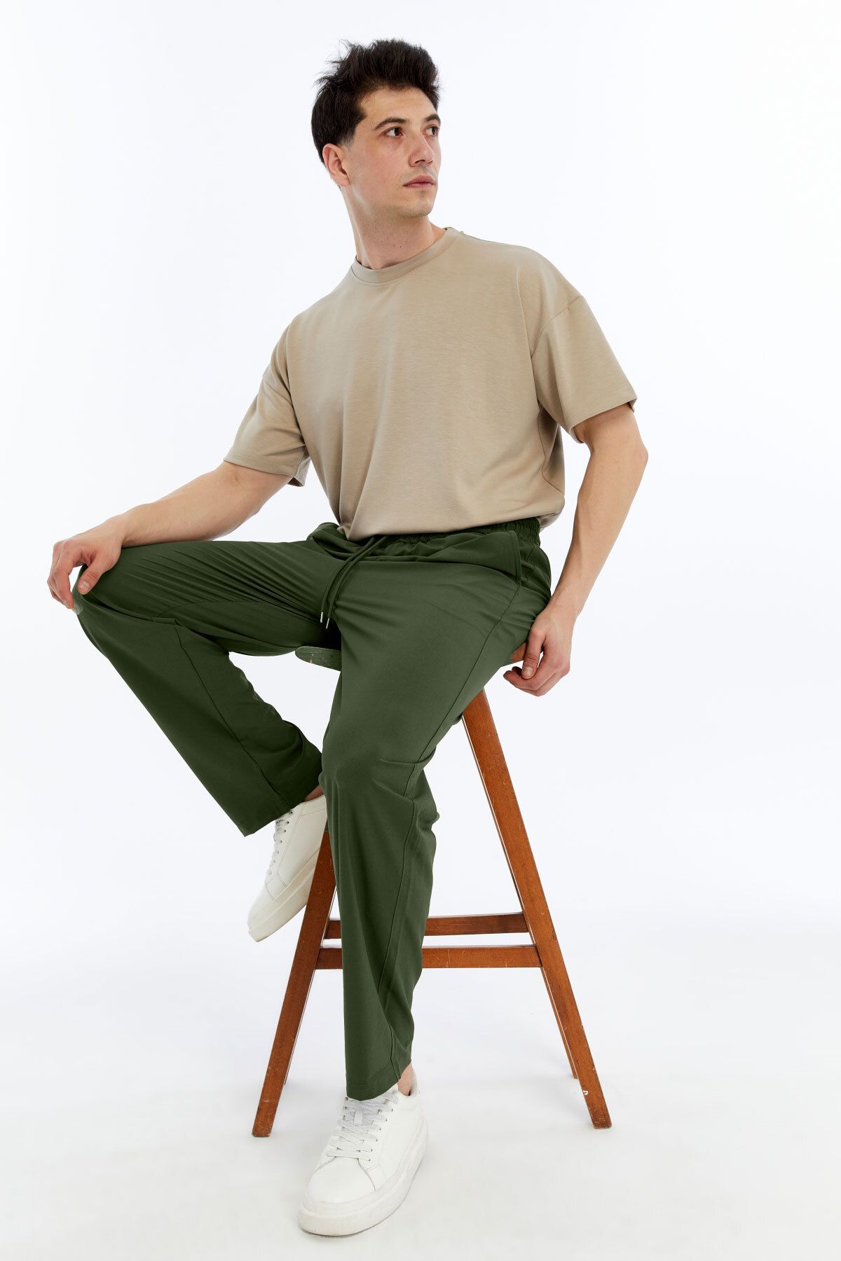 KRAVEN Erkek Baggy Oversize Paraşüt Kumaş Bol Eşofman Altı, Rahat Pantolon(YAZLIK)