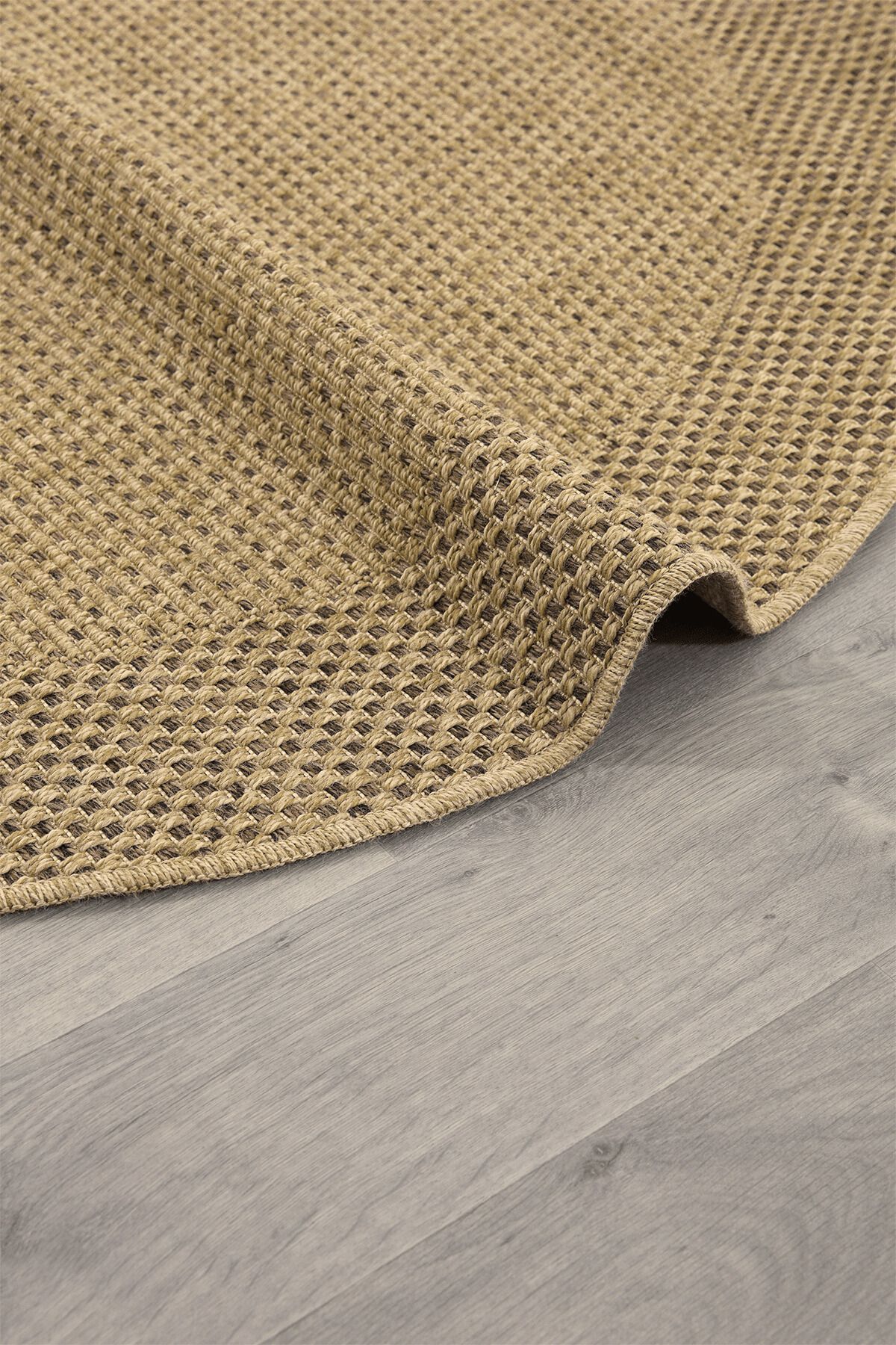 SANRUGS Home & Living Yıkanabilir Sisal Jüt Dokuma Hasır Halı Kilim Mutfak Balkon Bahçe Teras Bej Kahve Daire Oval Model