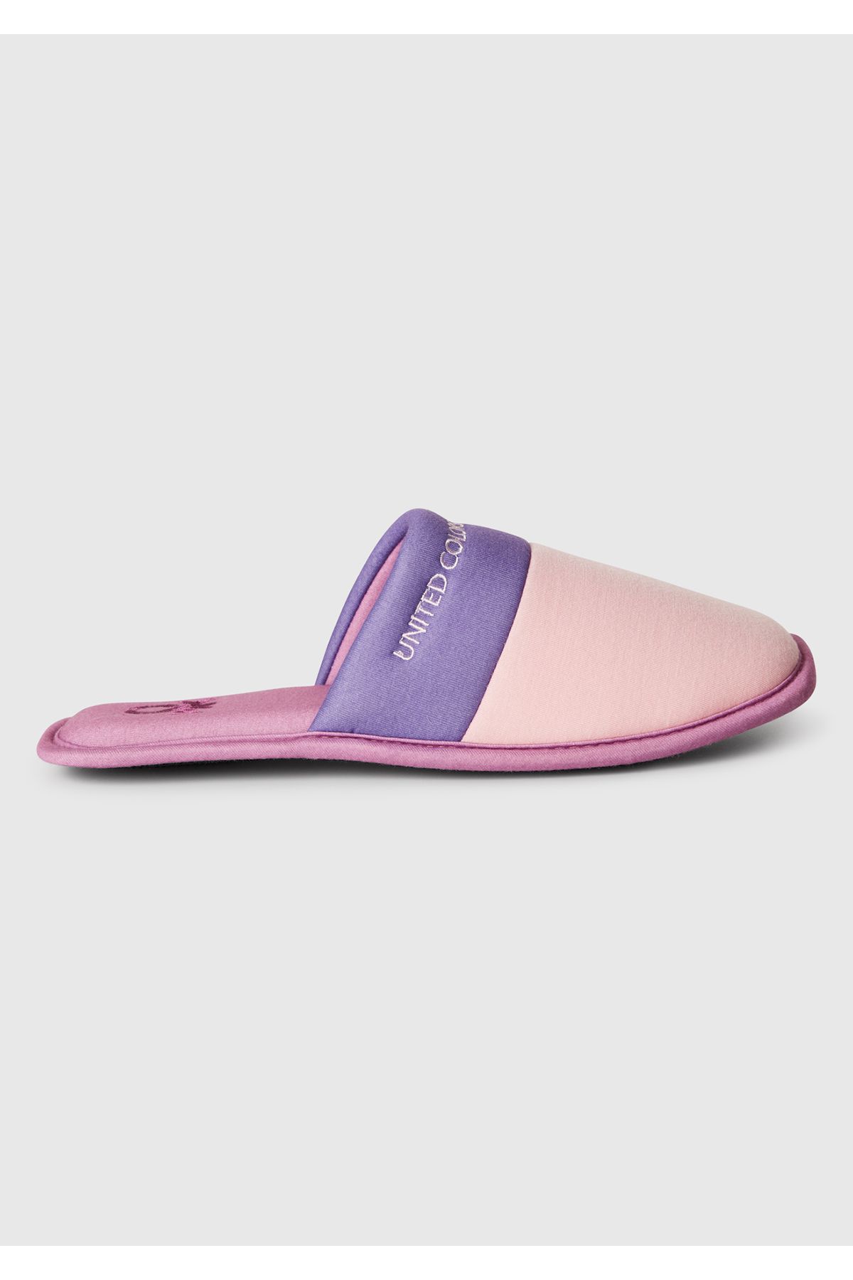 United Colors of Benetton Unisex Pembe Logo Baskılı Çok Renkli Ev Terliği