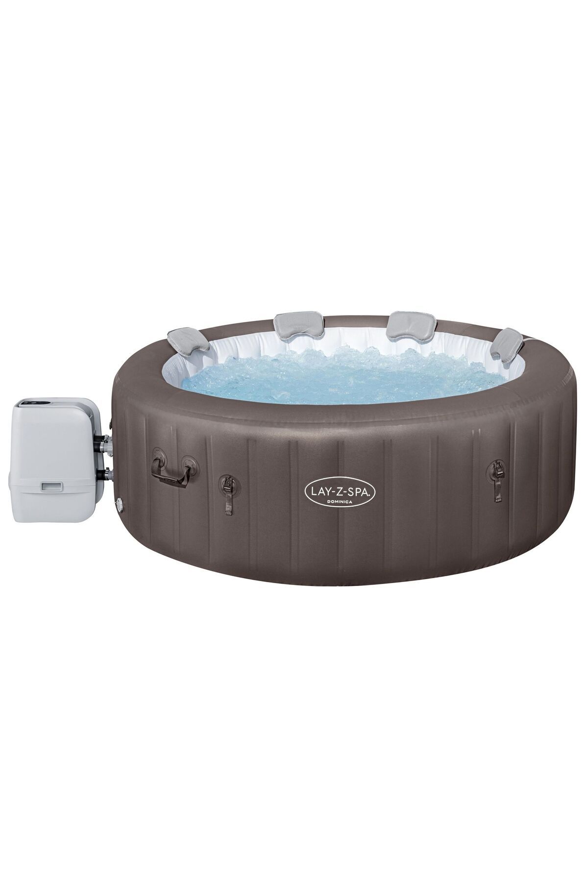 BESTWAY Lay-Z-Spa® Dominica Smart HydroJet™ 6001S Enerji Tasarruflu Şişme Spa Havuzu, Mobil Uygulama Kontrol
