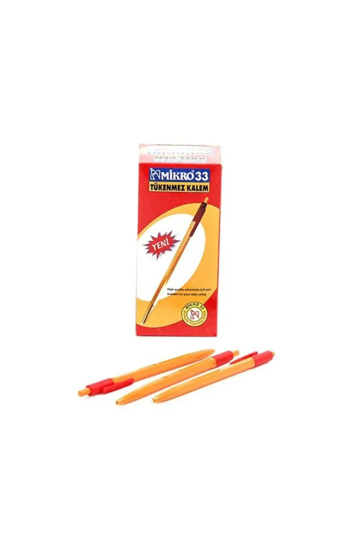 Mikro 33 Mikro Tükenmez Kalem Basmalı Kırmızı 60 Lı