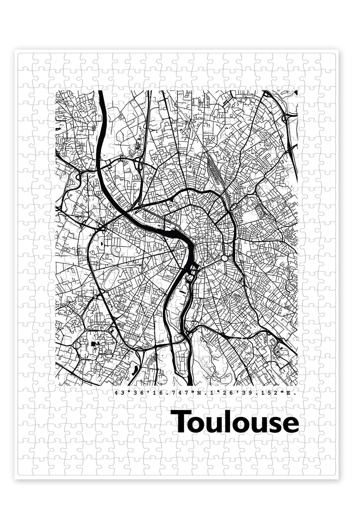 Jeronkarji Toulouse Haritası 500 Parça Puzzle Yapboz Şehir Manzara Temalı Hobilik