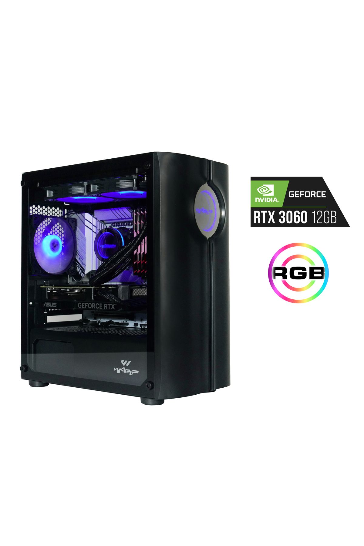 Warp SPECTRA B760 İ5 12400F 2.5GHZ 16GB 512GB SSD 12GB NVIDIA RTX3060 FREEDOS - SİYAH