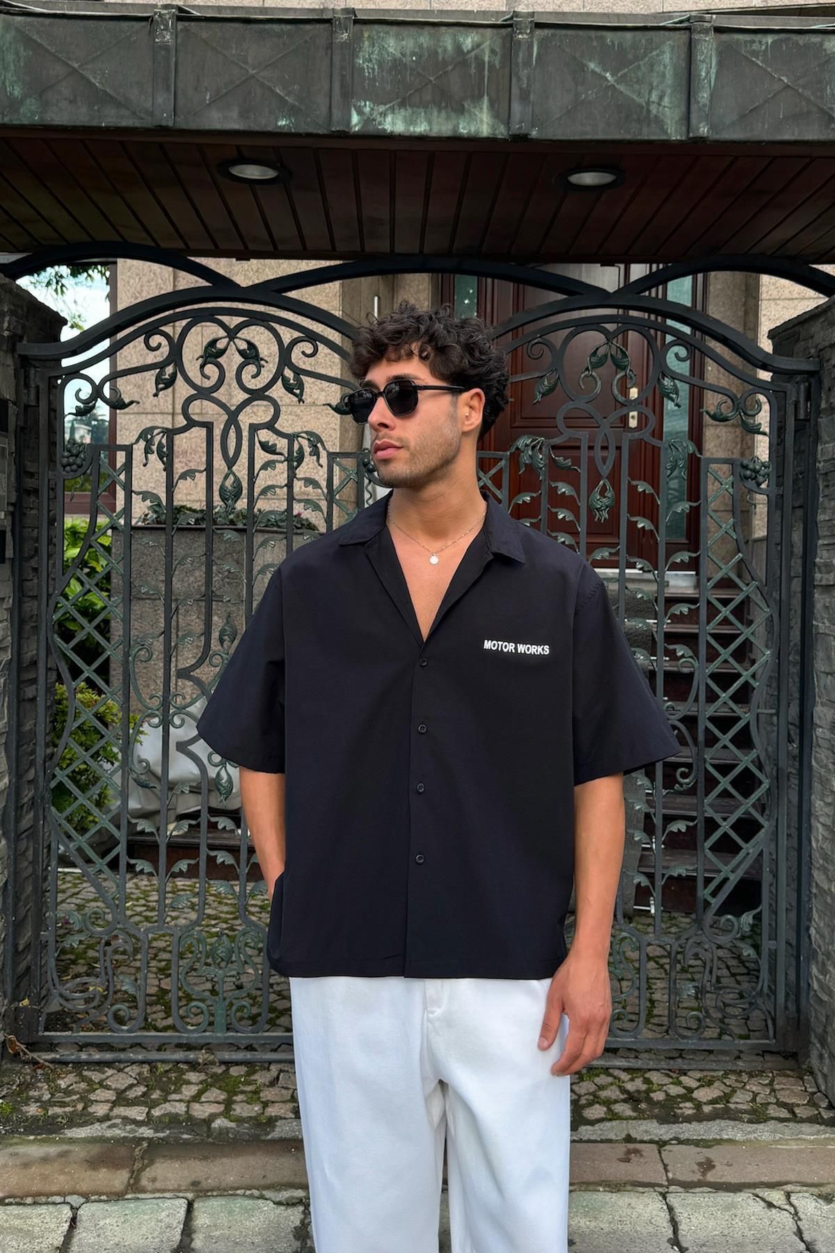 Flaw Wear Motor Works Apaş Yaka Kısa Kol Gömlek