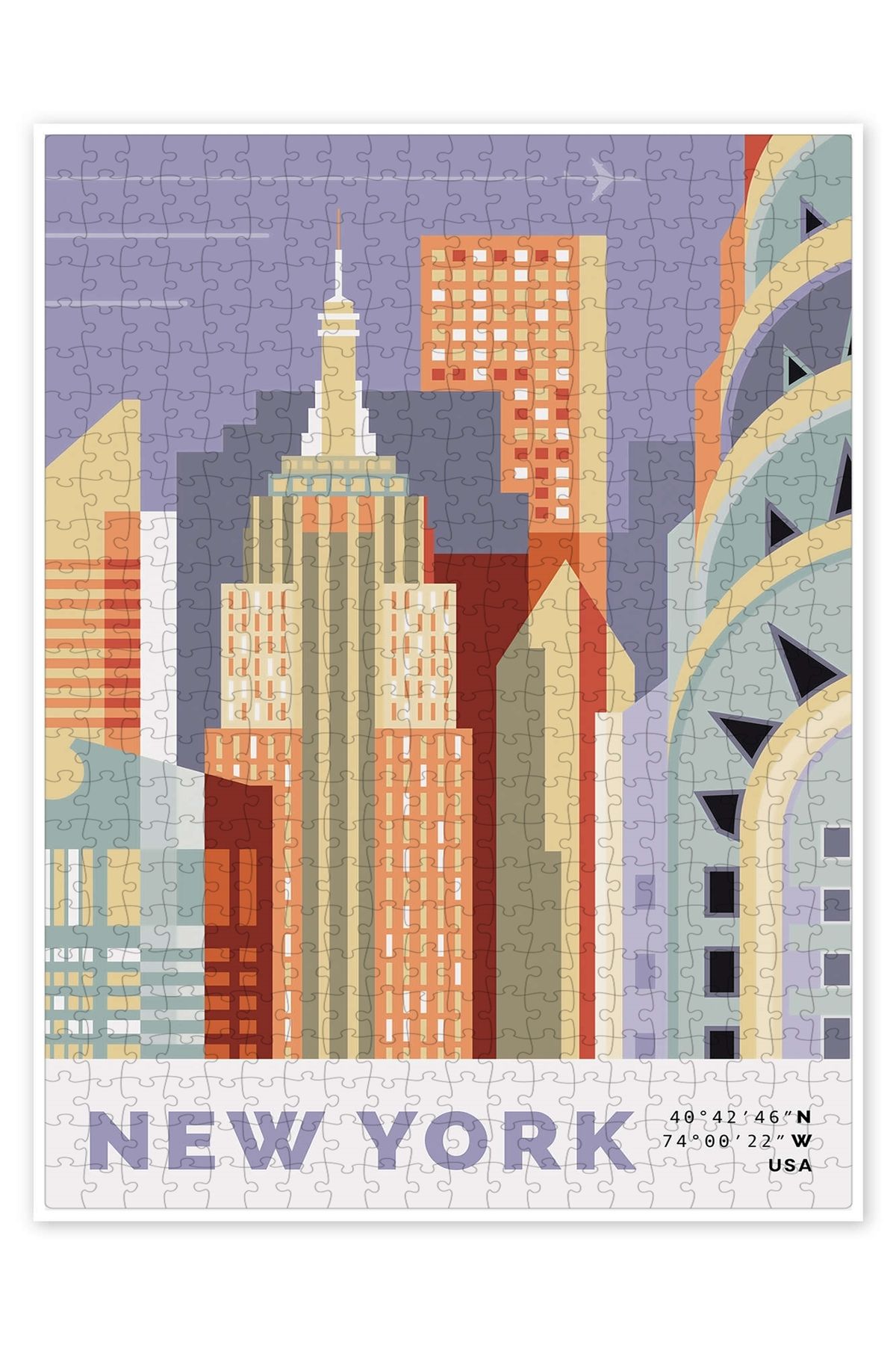 Jeronkarji New York Skyline 500 Parça Puzzle Yapboz Şehir Manzara Temalı Hobilik