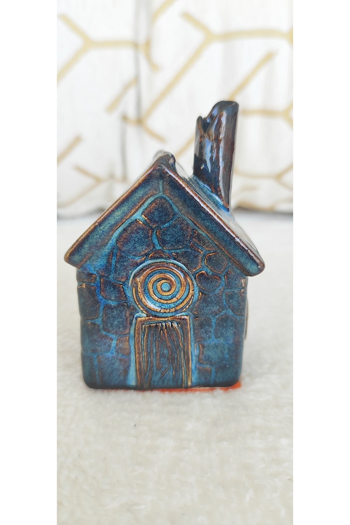 Home El İşi Hand Made Bohem Minyatür Seramik Evler 1 parça 8cm x 4,5cm