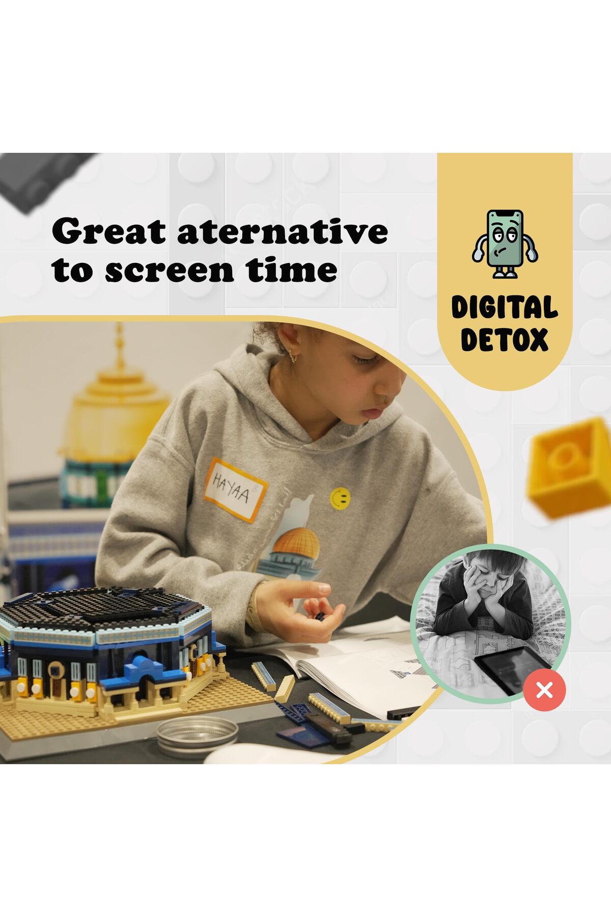 مجموعه بلوکهای ساختمانی گنبد صخره، بیش از ۹۰۰ قطعه اسباببازی اسلامی برای کودکان، هدایای عید مسلمانان اقصا برای کودکان