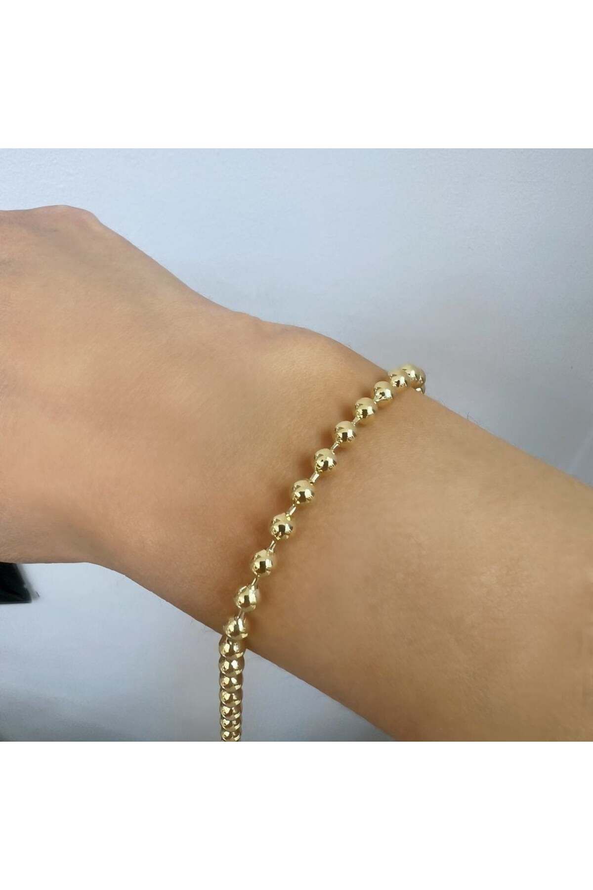 byBurak GOLD Top Top Zincir Bileklik – BLK0951