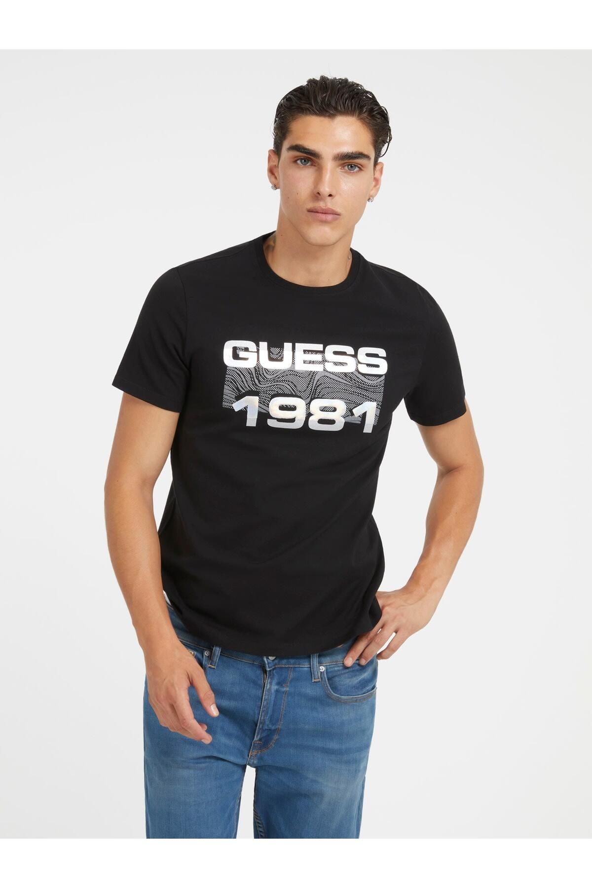 Guess Ss Cn Guess Erkek Slim Fit T-Shirt