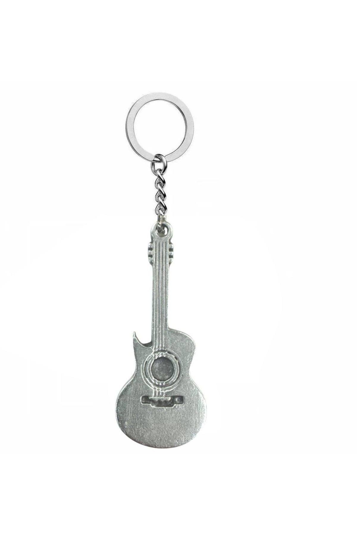 Herşey Nota Metal Gitar Tasarımlı Rock Müzik Temalı Anahtarlık – Unisex Aksesuar