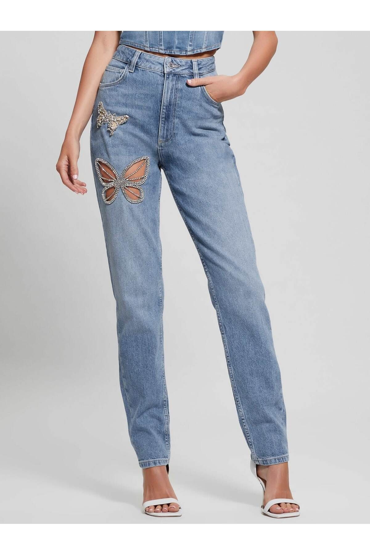 Guess Mom Kadın Relaxed Fit Jean