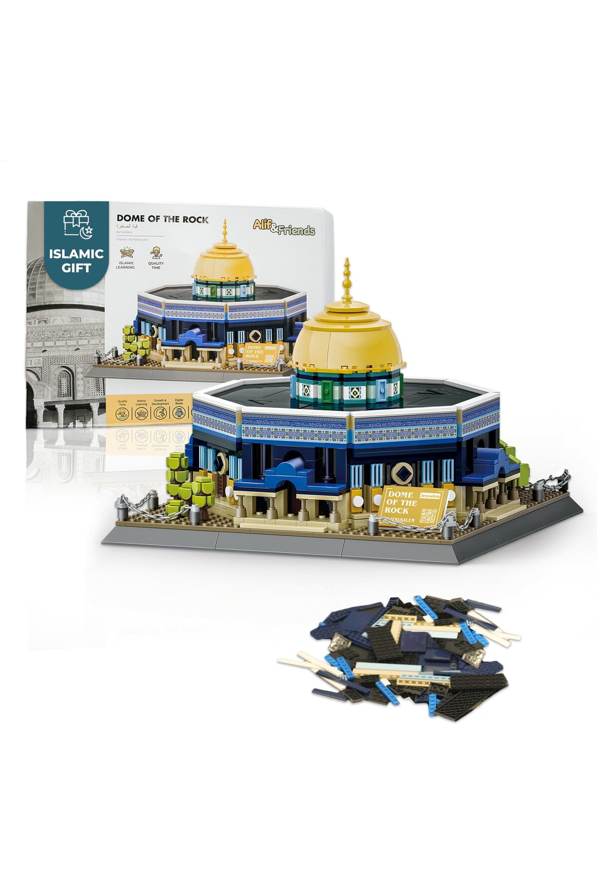 مجموعه بلوک‌های ساختمانی گنبد صخره، بیش از ۹۰۰ قطعه اسباب‌بازی اسلامی برای کودکان، هدایای عید مسلمانان اقصا برای کودکان