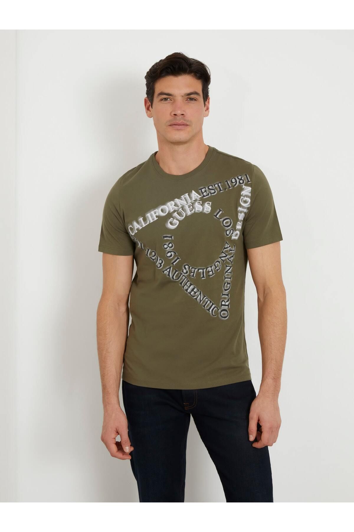 Guess Ss Cn Wording Erkek Slim Fit T-Shirt